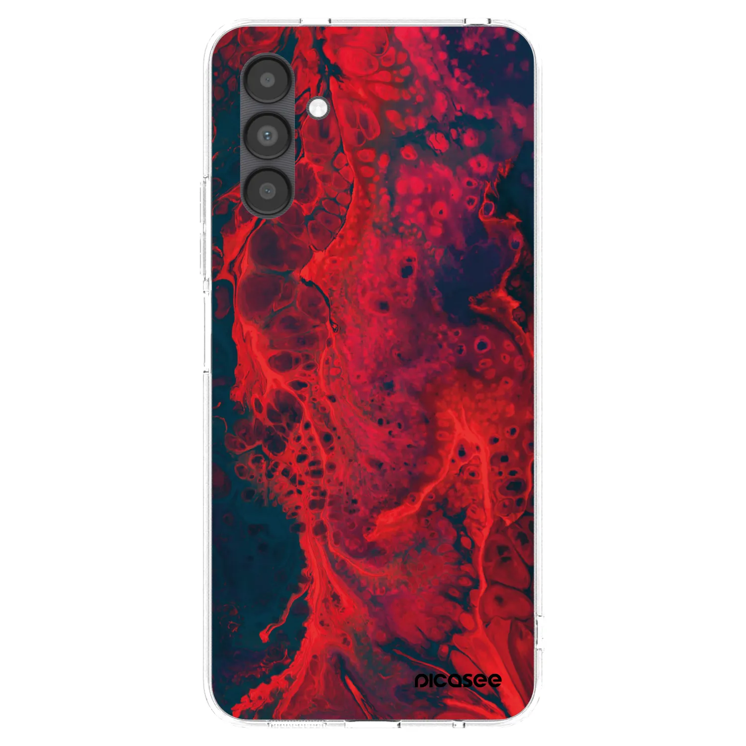 Picasee silikonowe przeźroczyste etui na Samsung Galaxy A04s A047F - Organic red