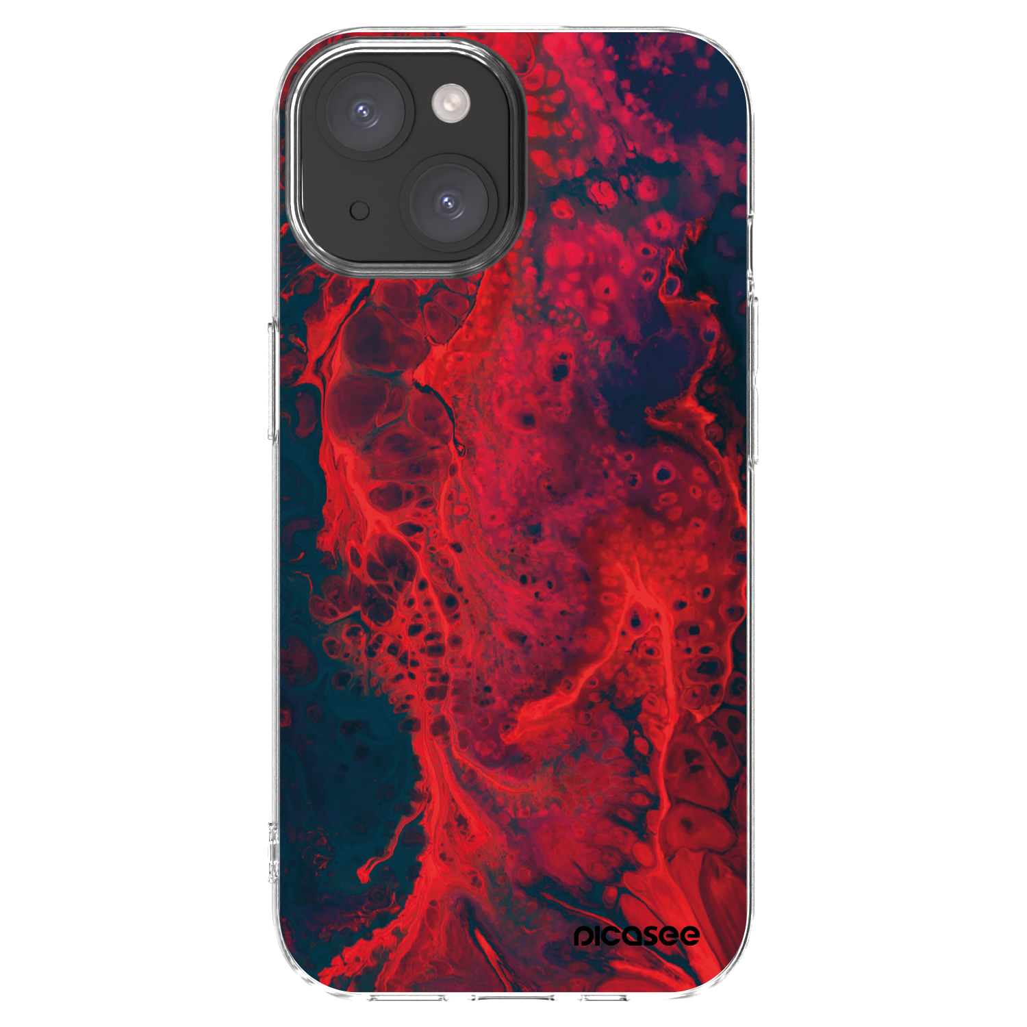 Picasee silikonowe przeźroczyste etui na Apple iPhone 15 - Organic red