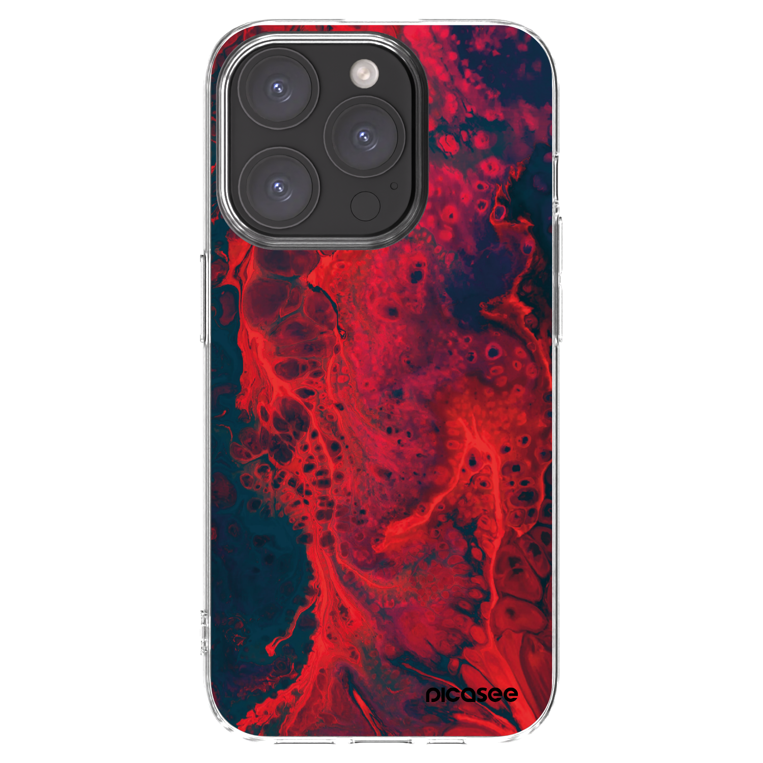 Picasee silikonowe przeźroczyste etui na Apple iPhone 15 Pro - Organic red