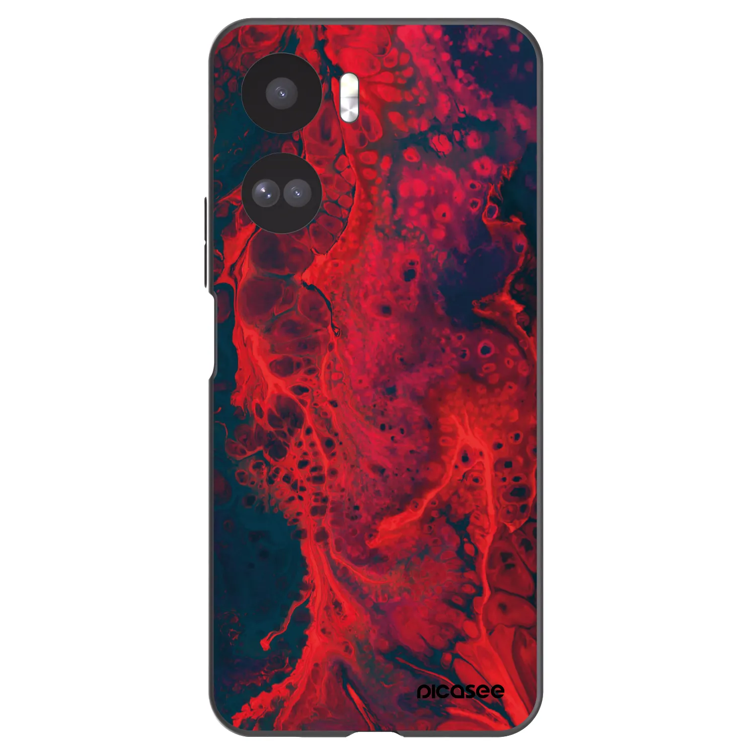 Picasee silikonowe czarne etui na Honor 90 Lite 5G - Organic red