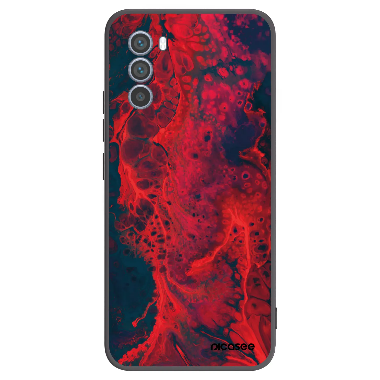 Picasee silikonowe czarne etui na Motorola Moto G62 - Organic red