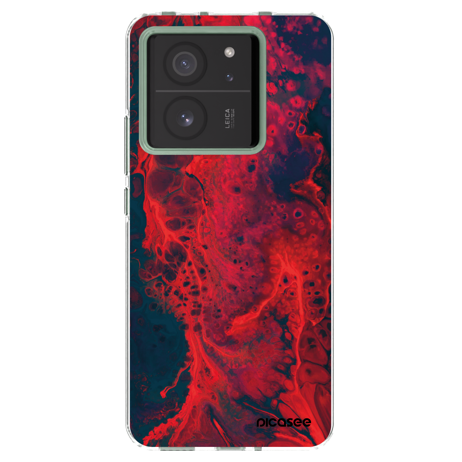 Picasee silikonowe przeźroczyste etui na Xiaomi 13T - Organic red