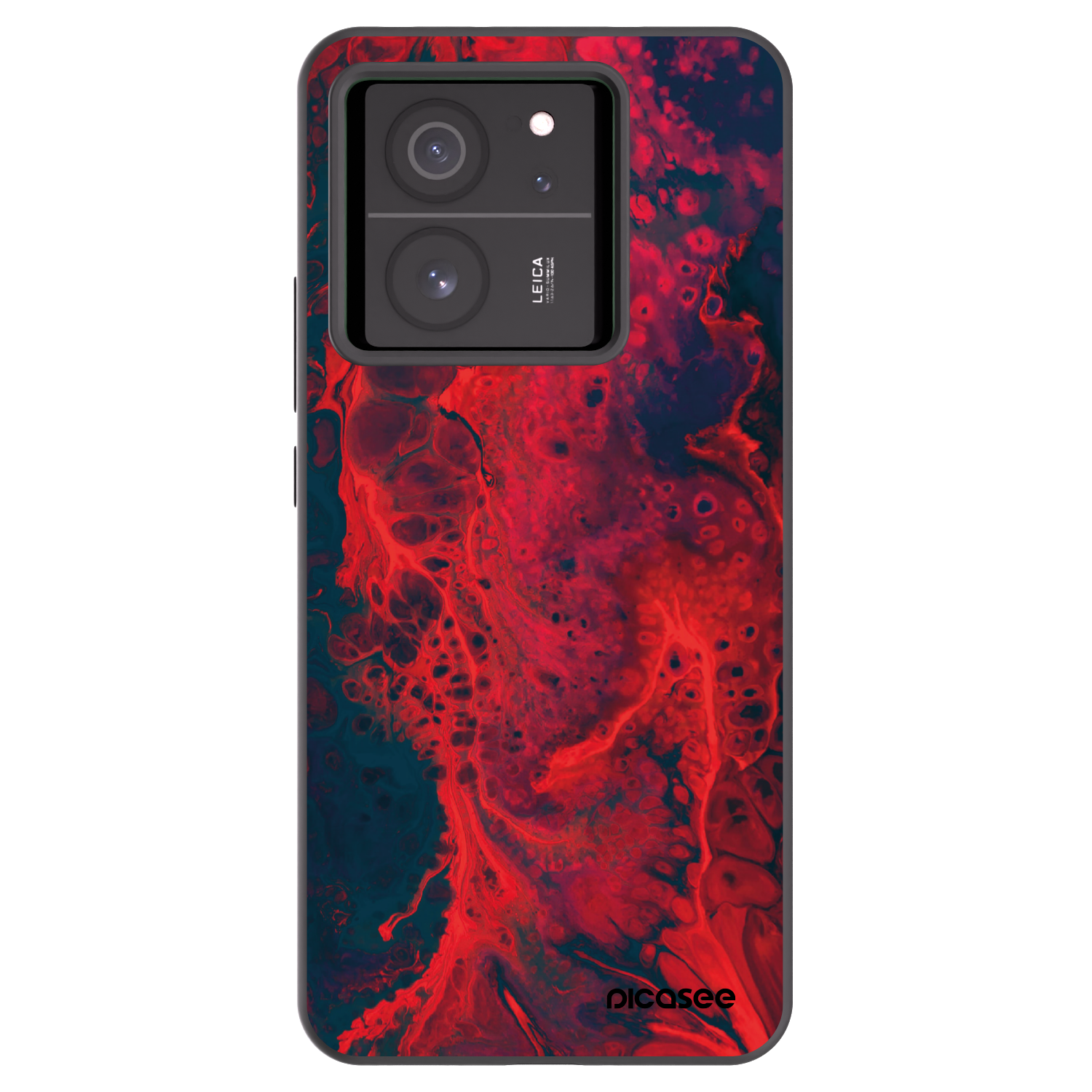 Picasee silikonowe czarne etui na Xiaomi 13T Pro - Organic red