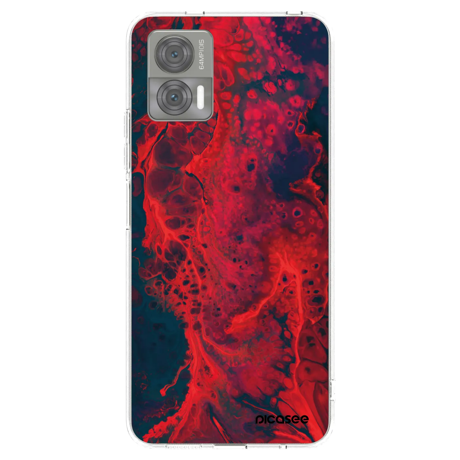 Picasee silikonowe przeźroczyste etui na Motorola Edge 30 Neo - Organic red