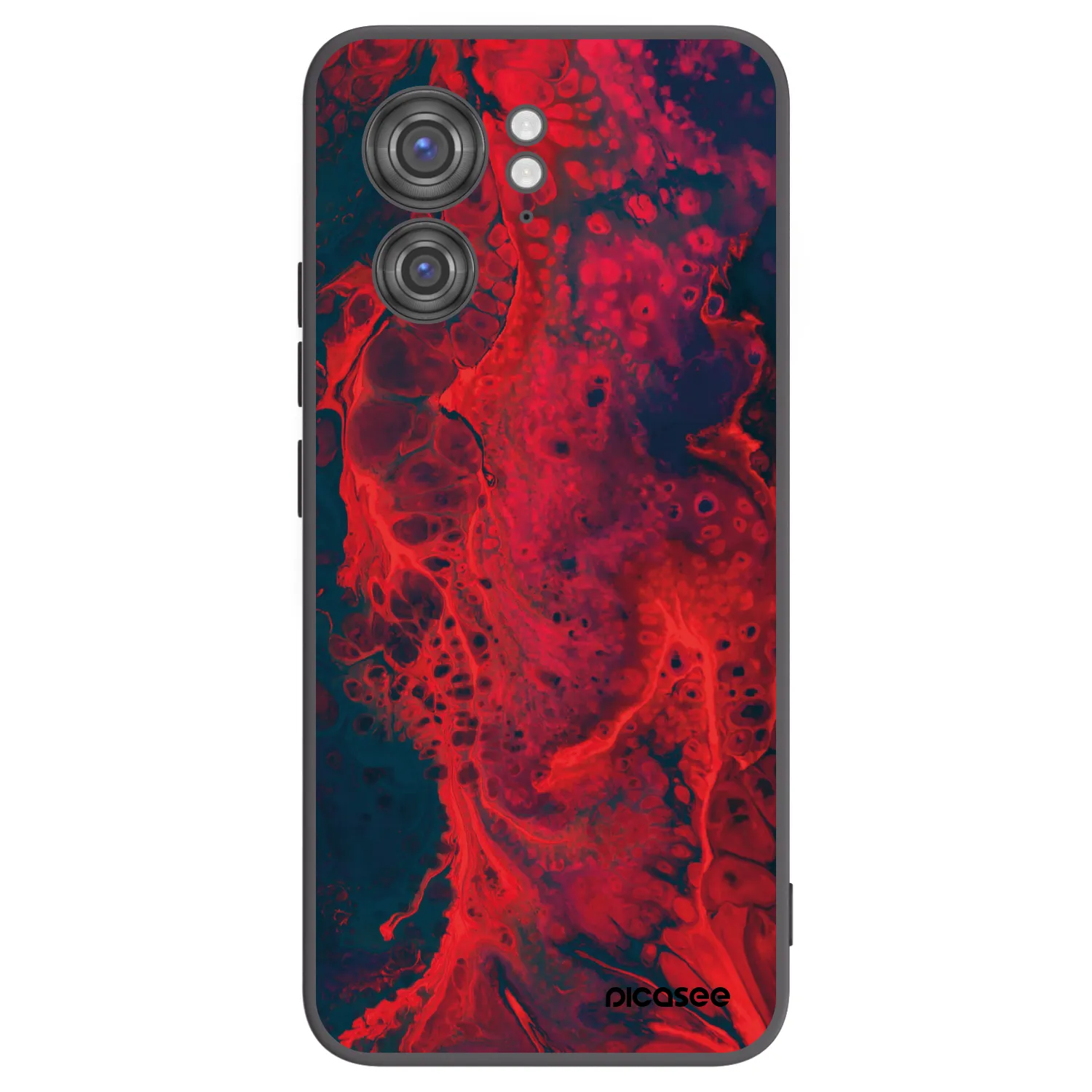 Picasee silikonowe czarne etui na Motorola Edge 40 - Organic red