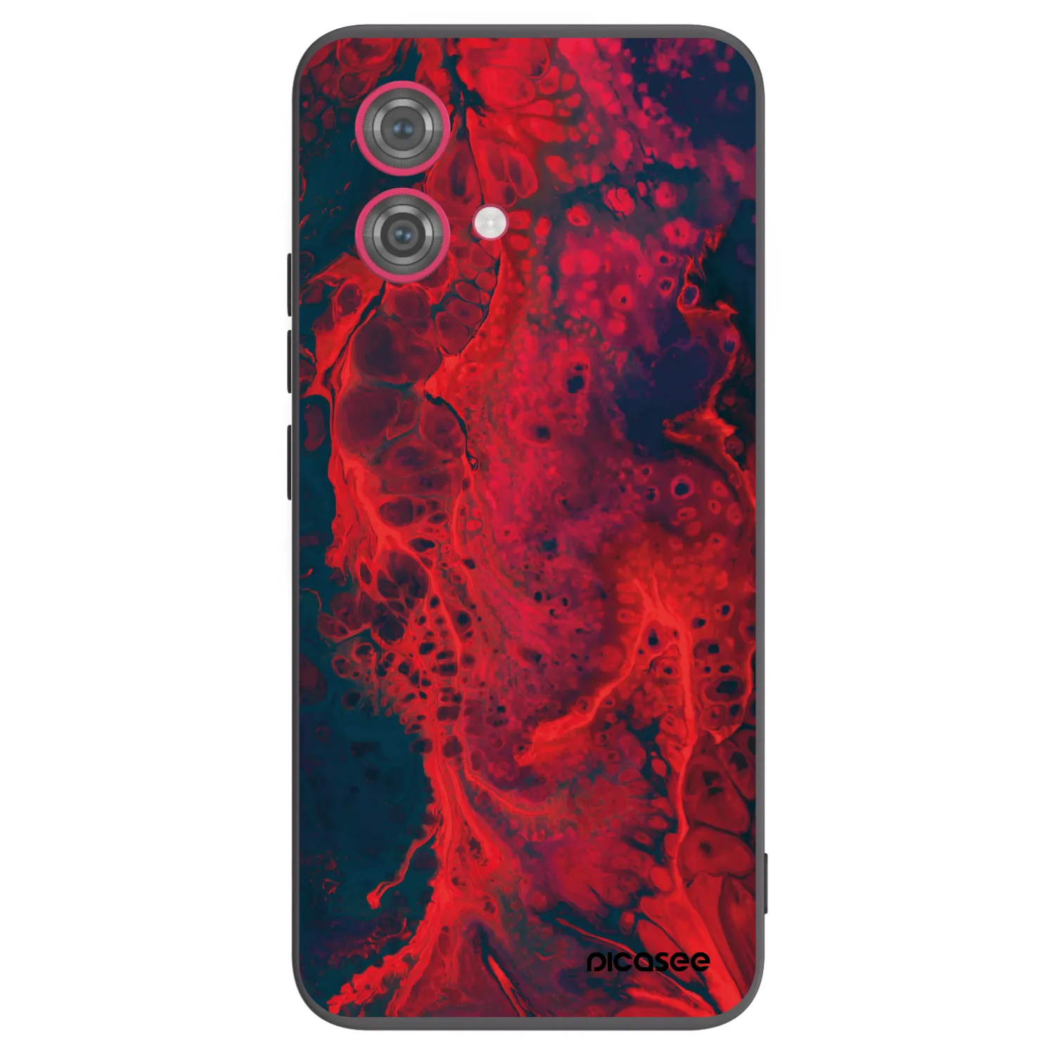 Picasee silikonowe czarne etui na Motorola Moto G84 5G - Organic red