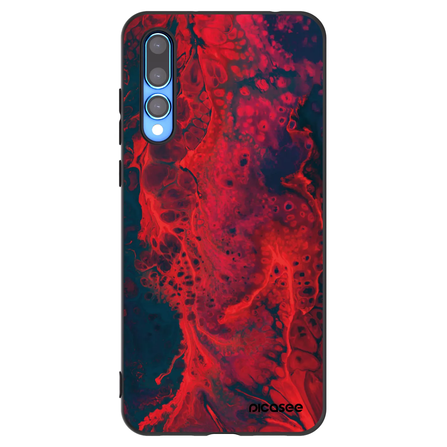 Picasee silikonowe czarne etui na Huawei P20 Pro - Organic red