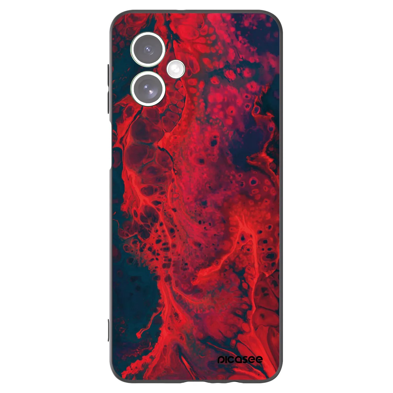 Picasee silikonowe czarne etui na Motorola Moto G54 5G - Organic red