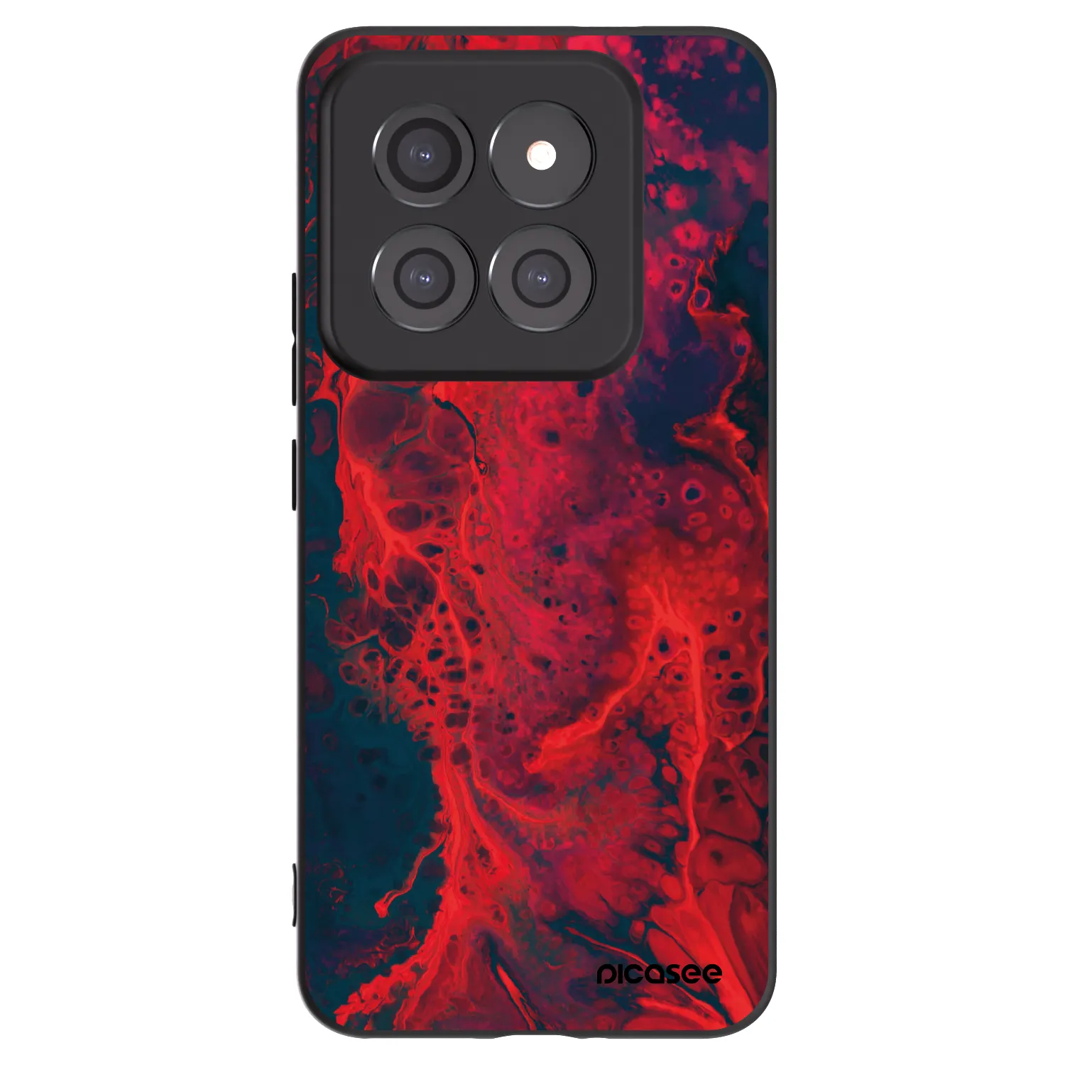 Picasee silikonowe czarne etui na Xiaomi 14 Pro - Organic red