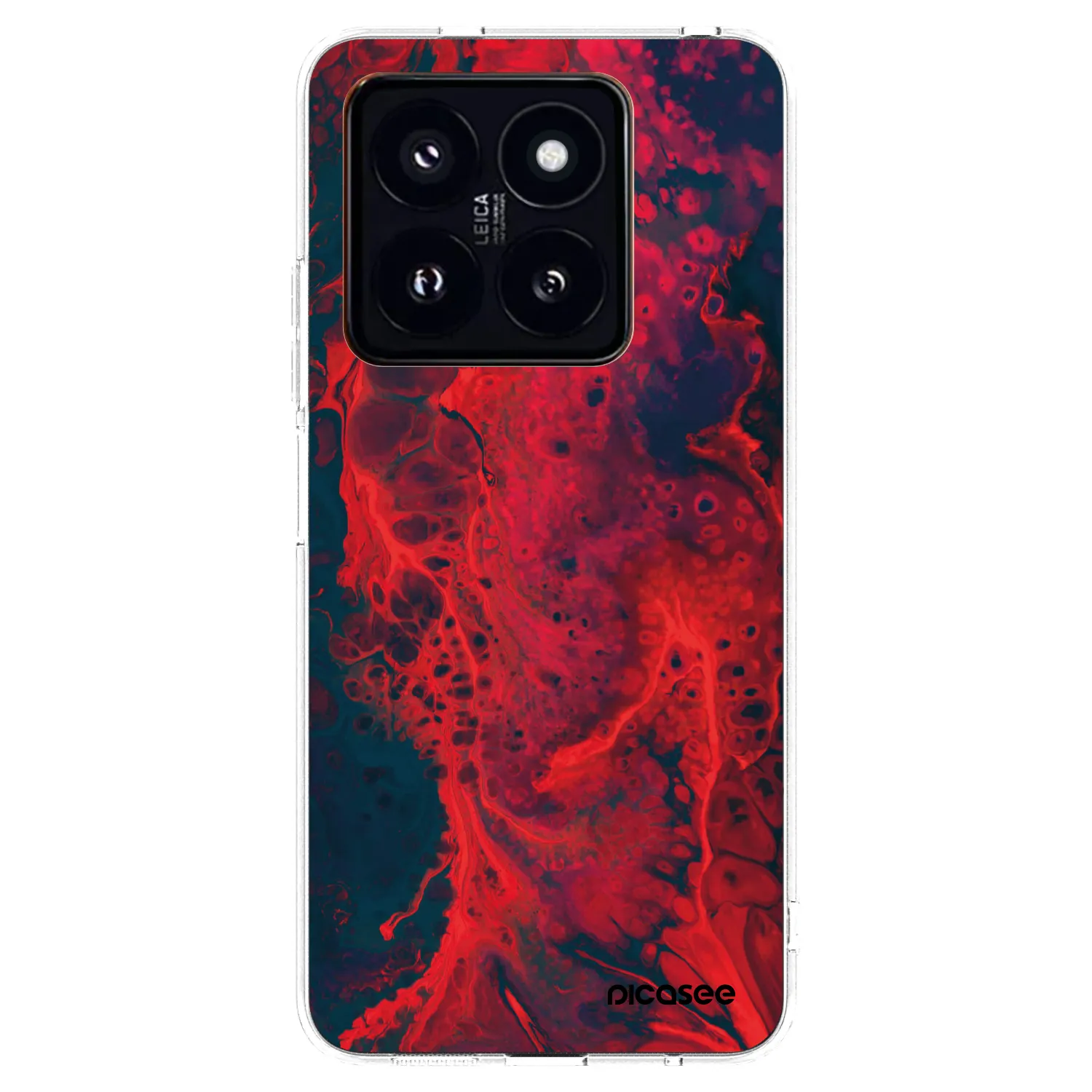 Picasee silikonowe przeźroczyste etui na Xiaomi 14 Pro - Organic red