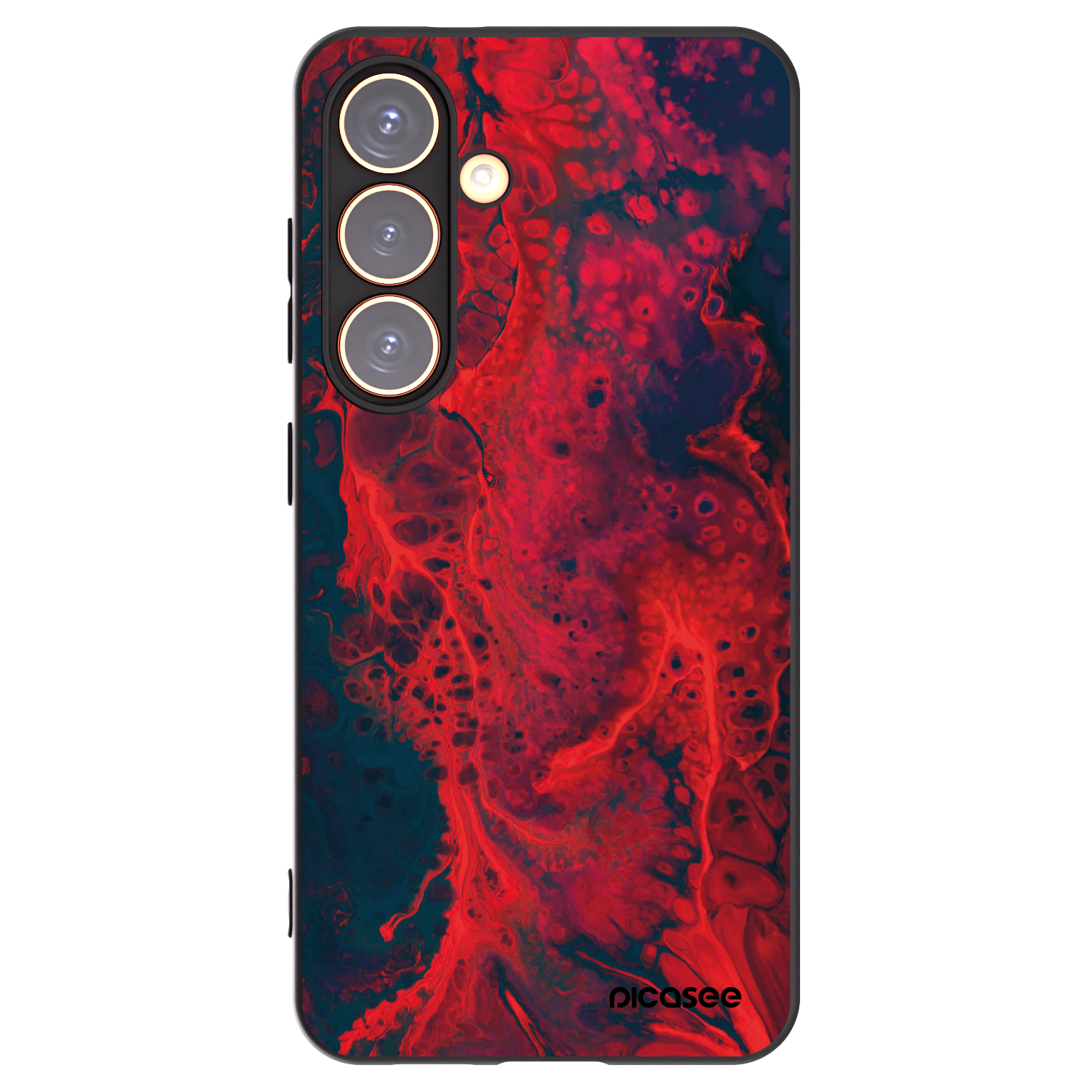 Picasee silikonowe czarne etui na Samsung Galaxy S24 S921B 5G - Organic red