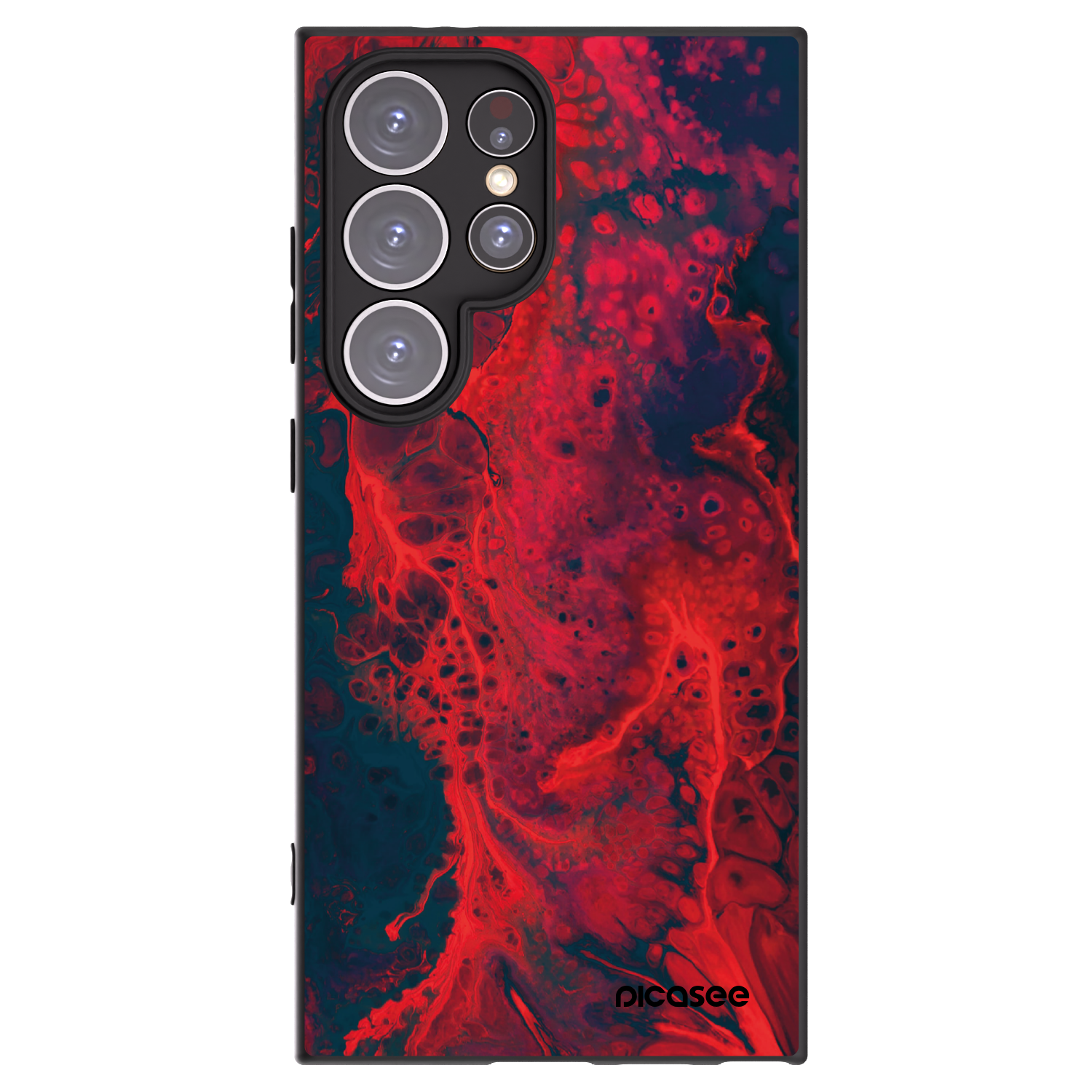 Picasee silikonowe czarne etui na Samsung Galaxy S24 Ultra S928B 5G - Organic red