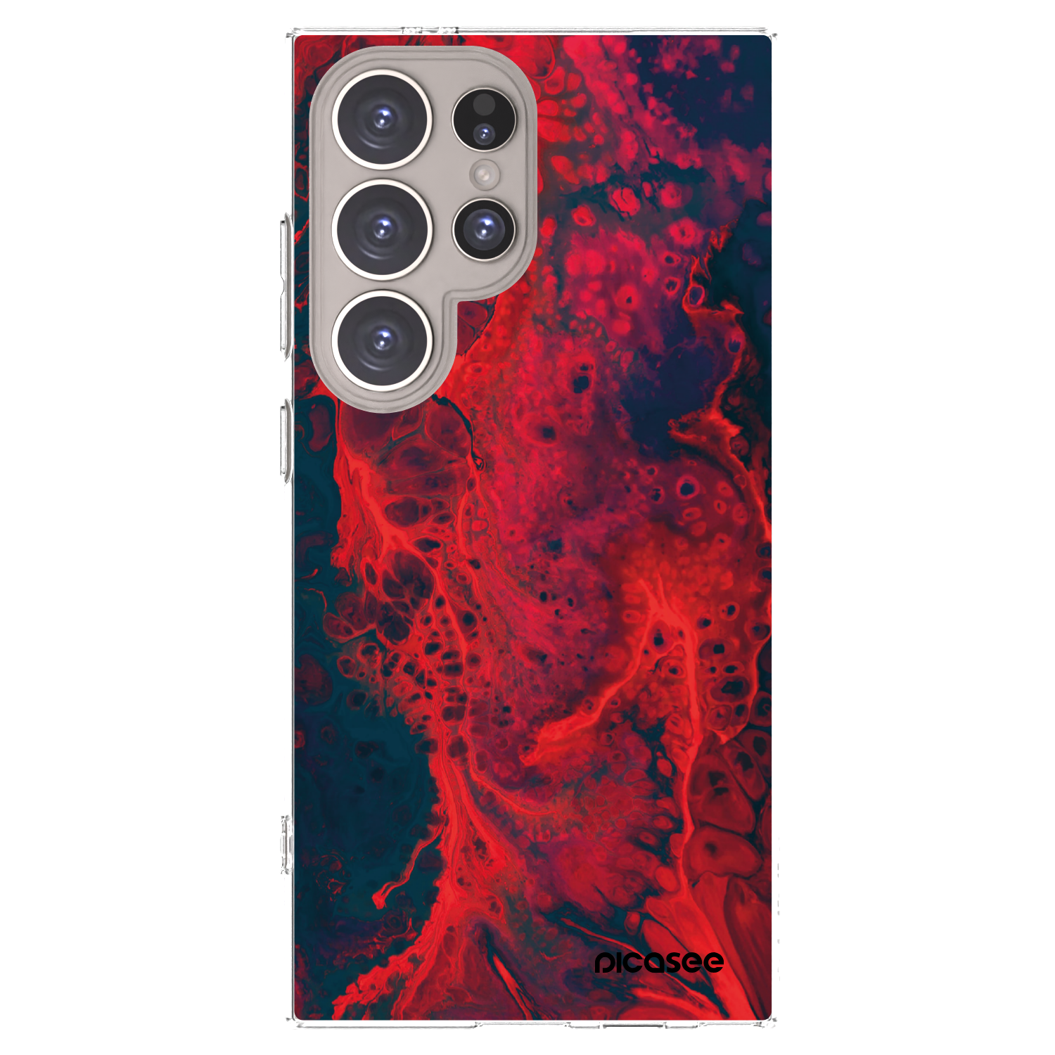 Picasee silikonowe przeźroczyste etui na Samsung Galaxy S24 Ultra S928B 5G - Organic red