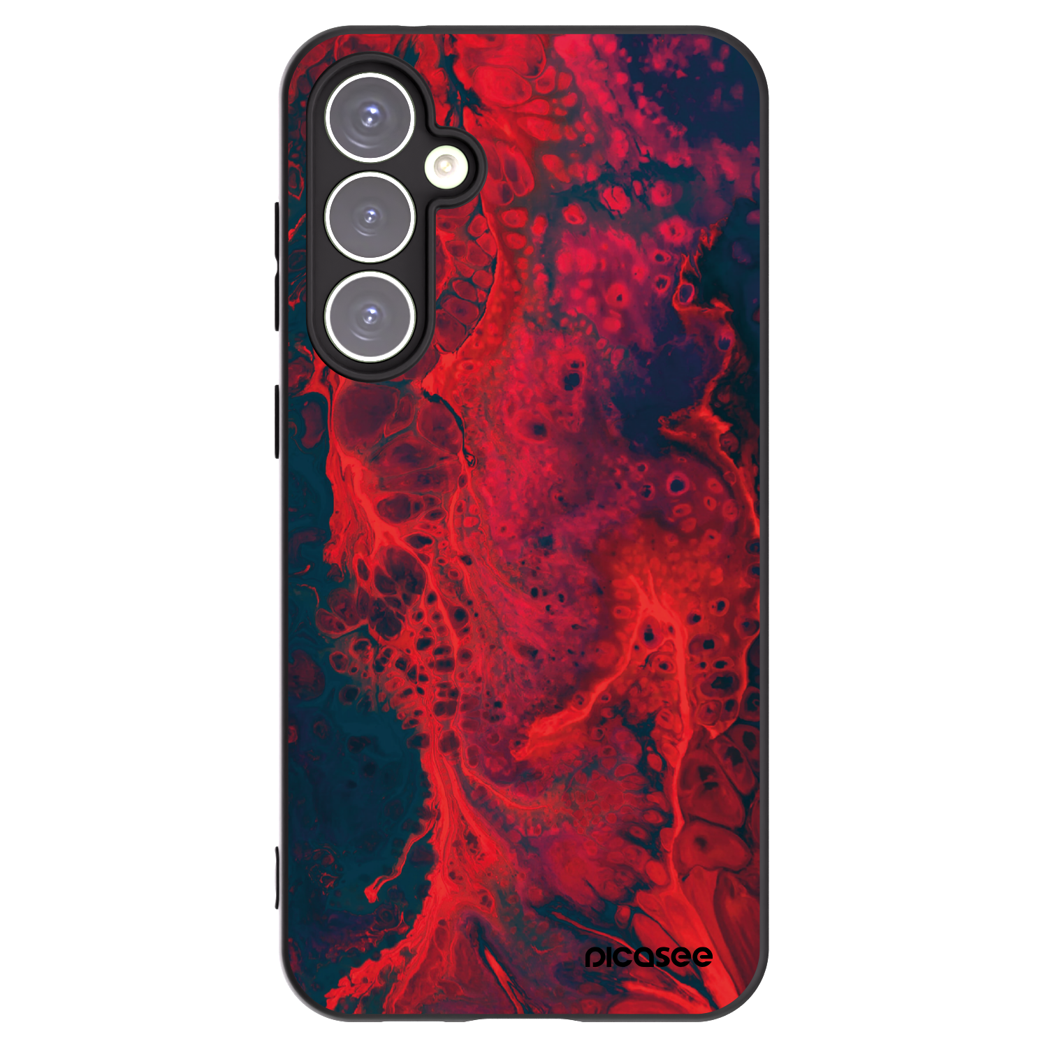 Picasee silikonowe czarne etui na Samsung Galaxy S23 FE S711B - Organic red