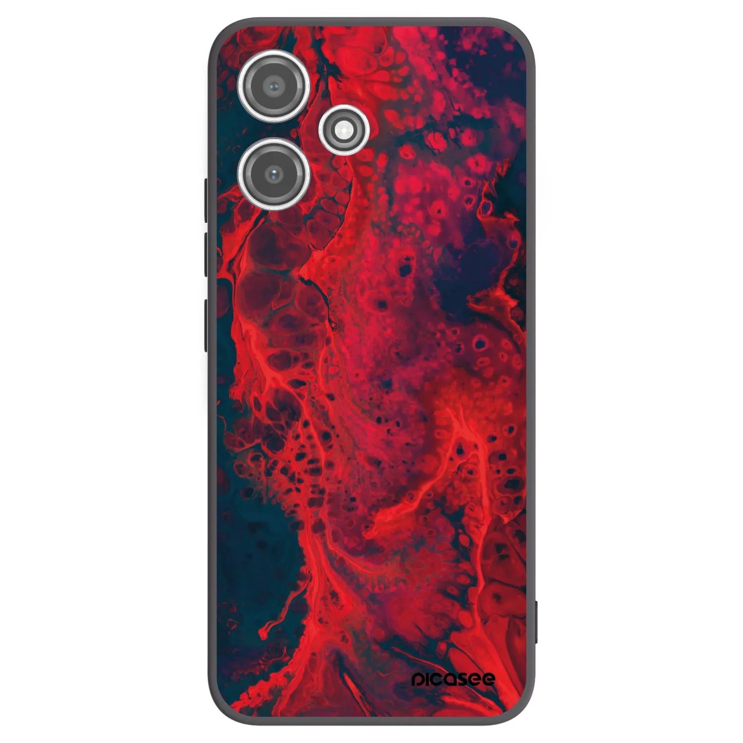 Picasee silikonowe czarne etui na Xiaomi Redmi 12 5G - Organic red