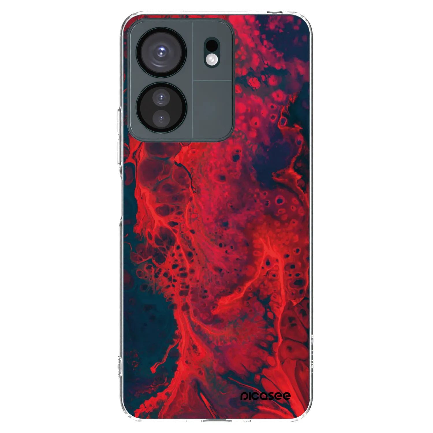 Picasee silikonowe przeźroczyste etui na Xiaomi Redmi 13C 4G - Organic red