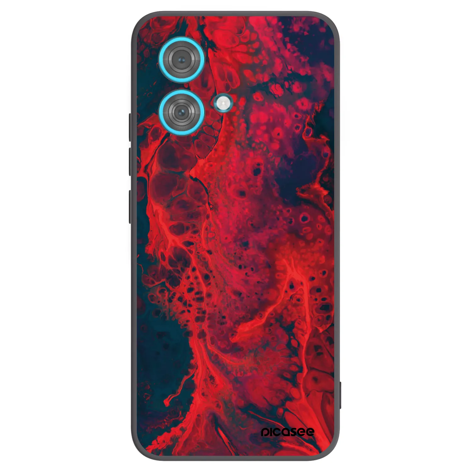 Picasee silikonowe czarne etui na Motorola Edge 40 Neo - Organic red