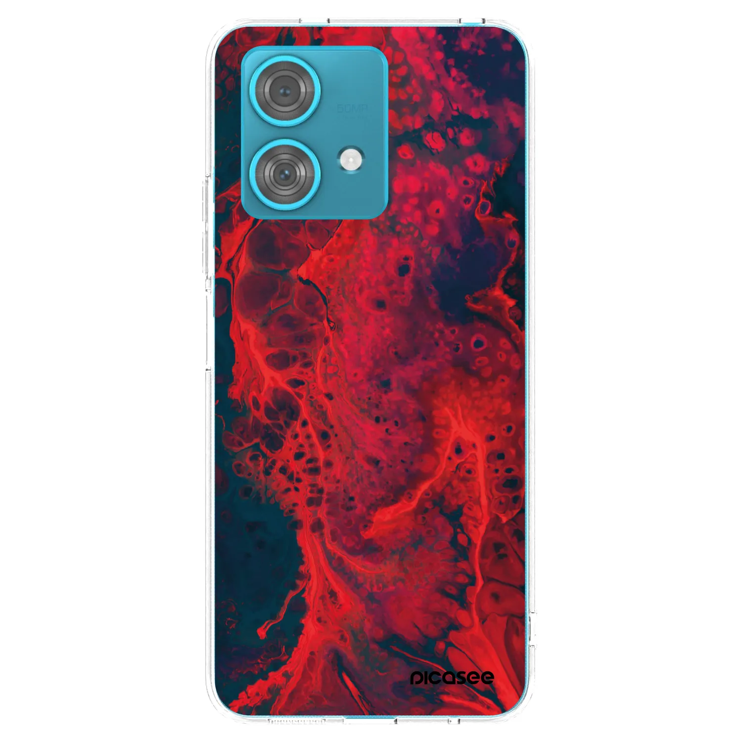 Picasee silikonowe przeźroczyste etui na Motorola Edge 40 Neo - Organic red