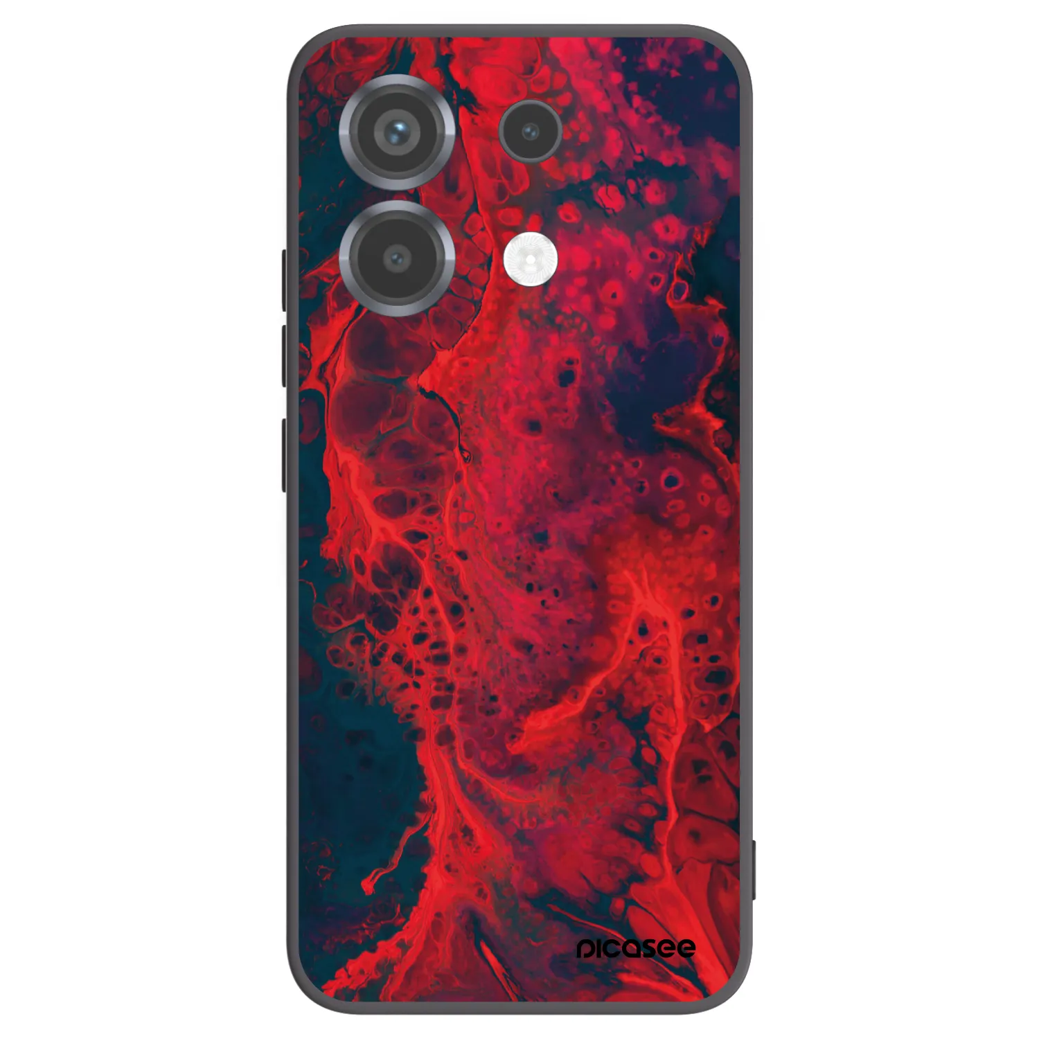 Picasee silikonowe czarne etui na Xiaomi Poco X6 - Organic red