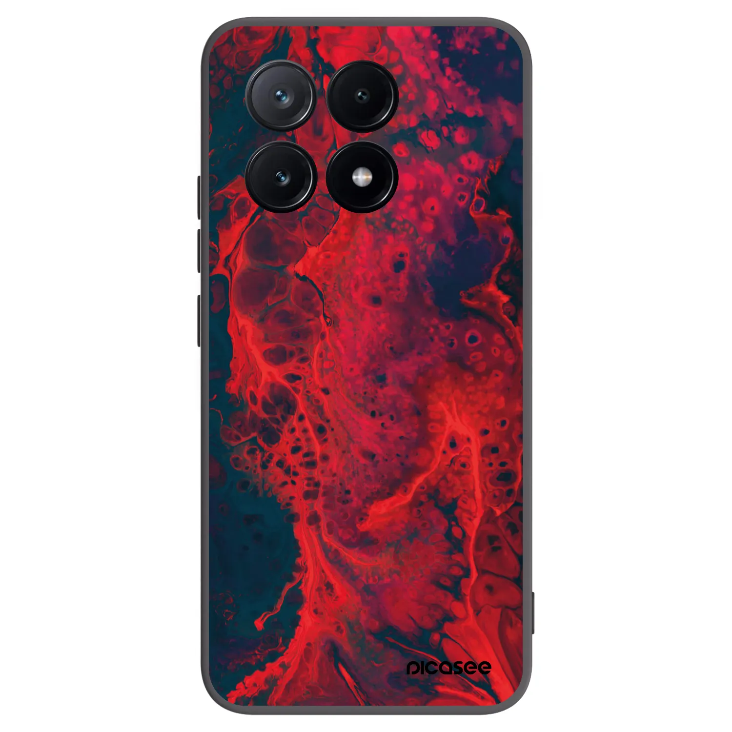 Picasee silikonowe czarne etui na Xiaomi Poco X6 Pro - Organic red