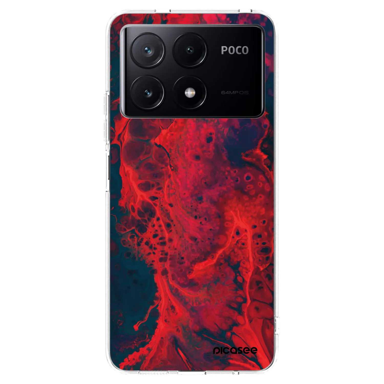 Picasee silikonowe przeźroczyste etui na Xiaomi Poco X6 Pro - Organic red