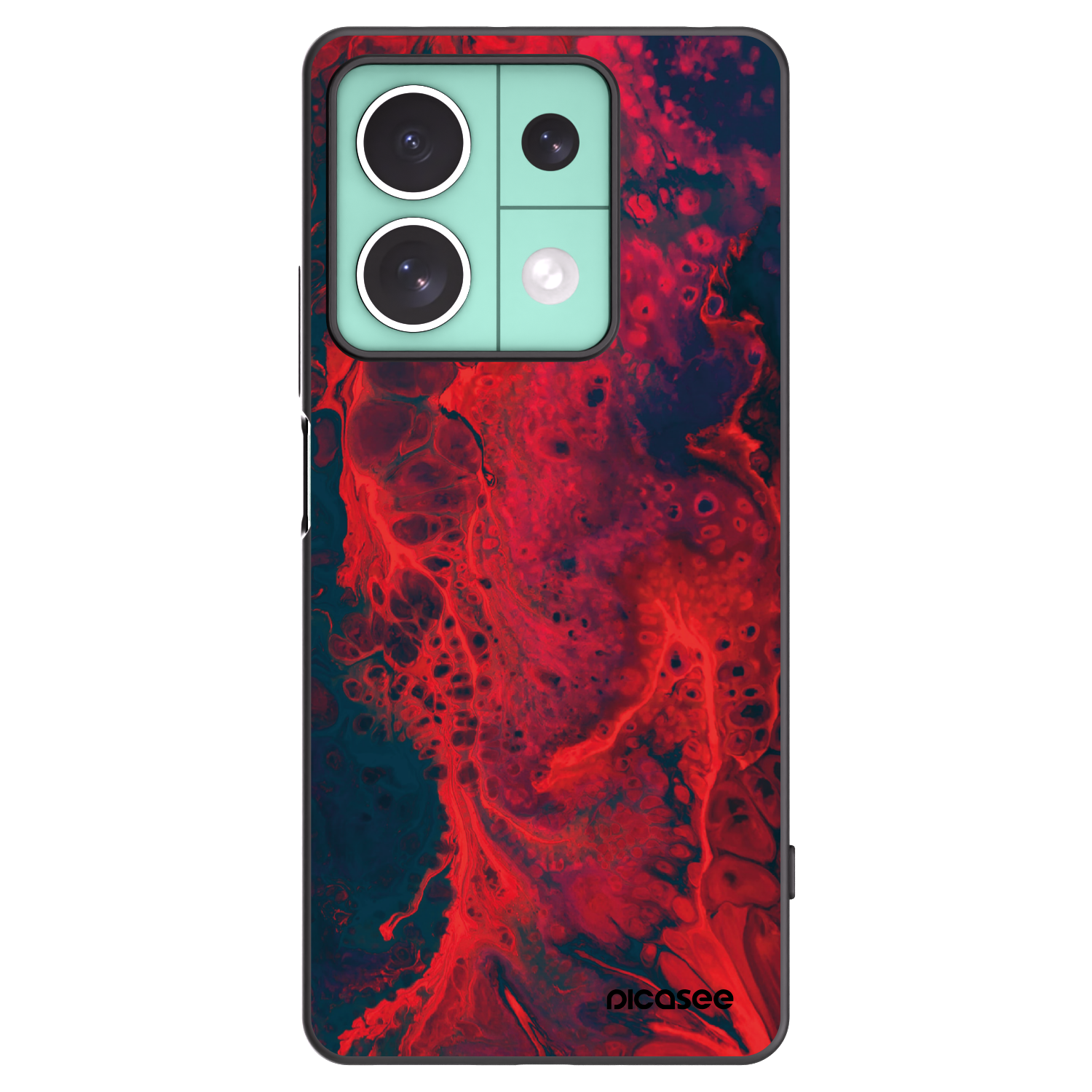 Picasee silikonowe czarne etui na Xiaomi Redmi Note 13 5G - Organic red