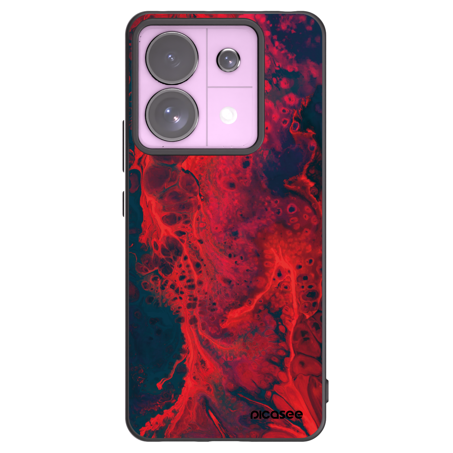 Picasee silikonowe czarne etui na Xiaomi Redmi Note 13 Pro 5G - Organic red