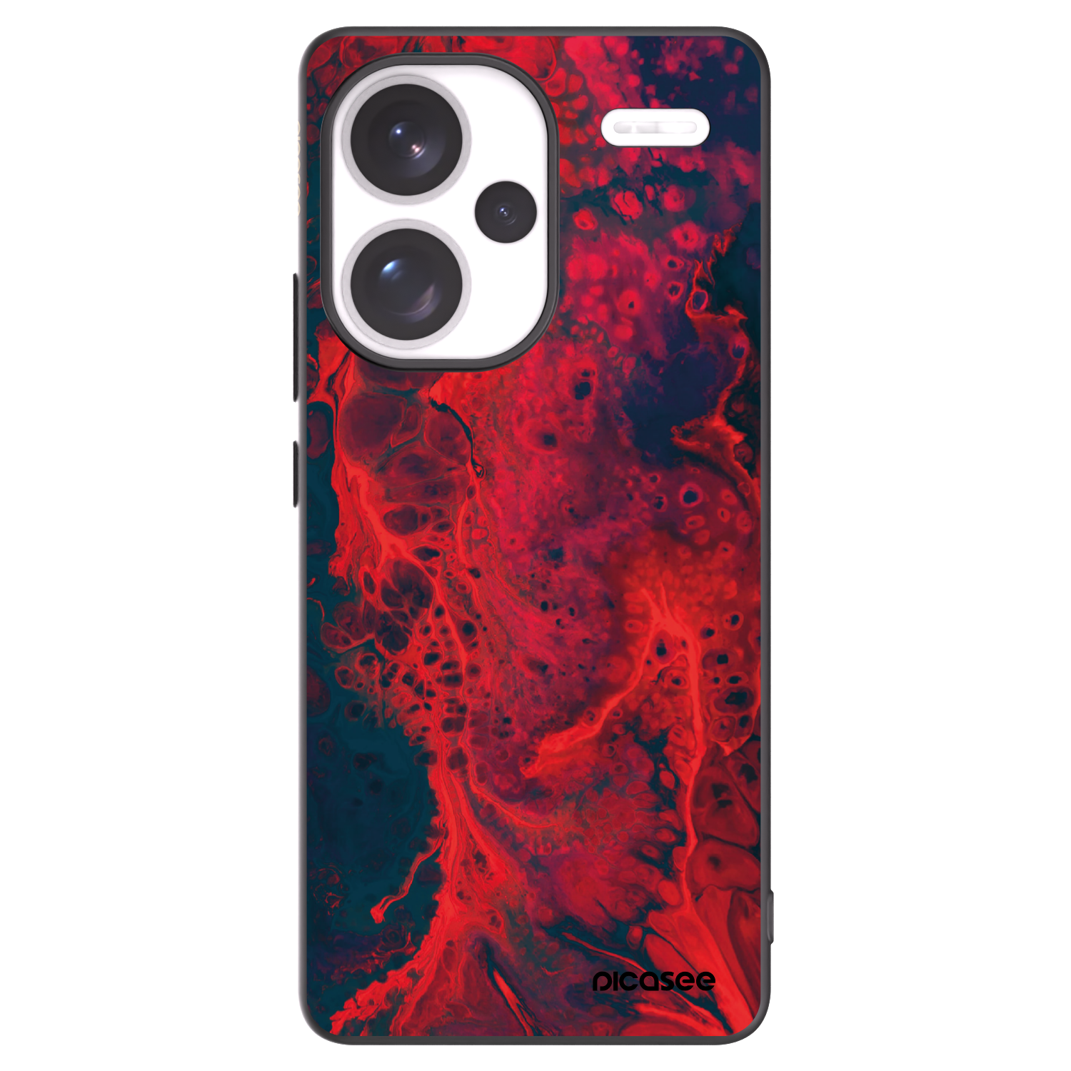 Picasee silikonowe czarne etui na Xiaomi Redmi Note 13 Pro+ 5G - Organic red