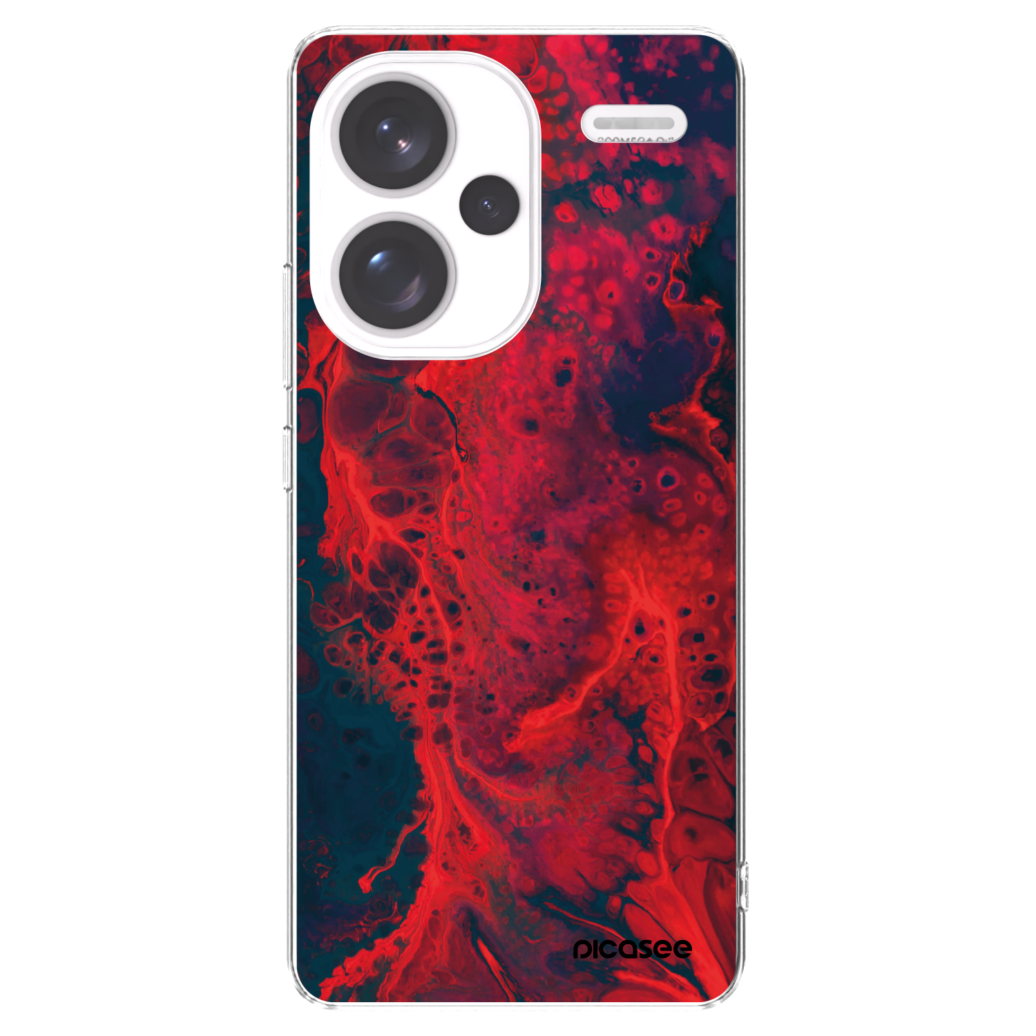 Picasee silikonowe przeźroczyste etui na Xiaomi Redmi Note 13 Pro+ 5G - Organic red