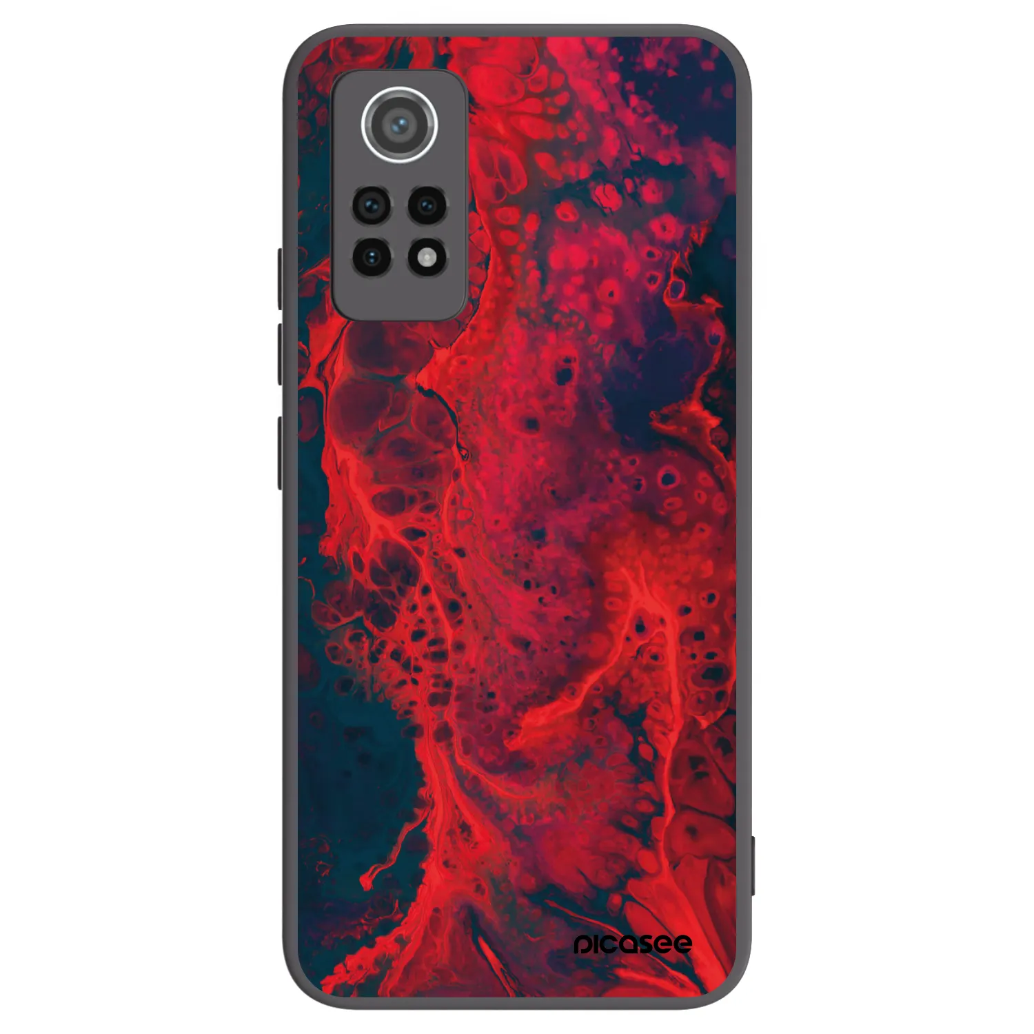 Picasee silikonowe czarne etui na Xiaomi Redmi Note 12 Pro 4G - Organic red