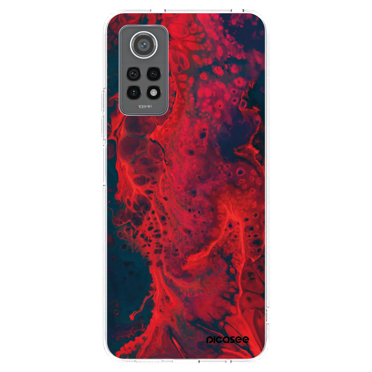 Picasee silikonowe przeźroczyste etui na Xiaomi Redmi Note 12 Pro 4G - Organic red
