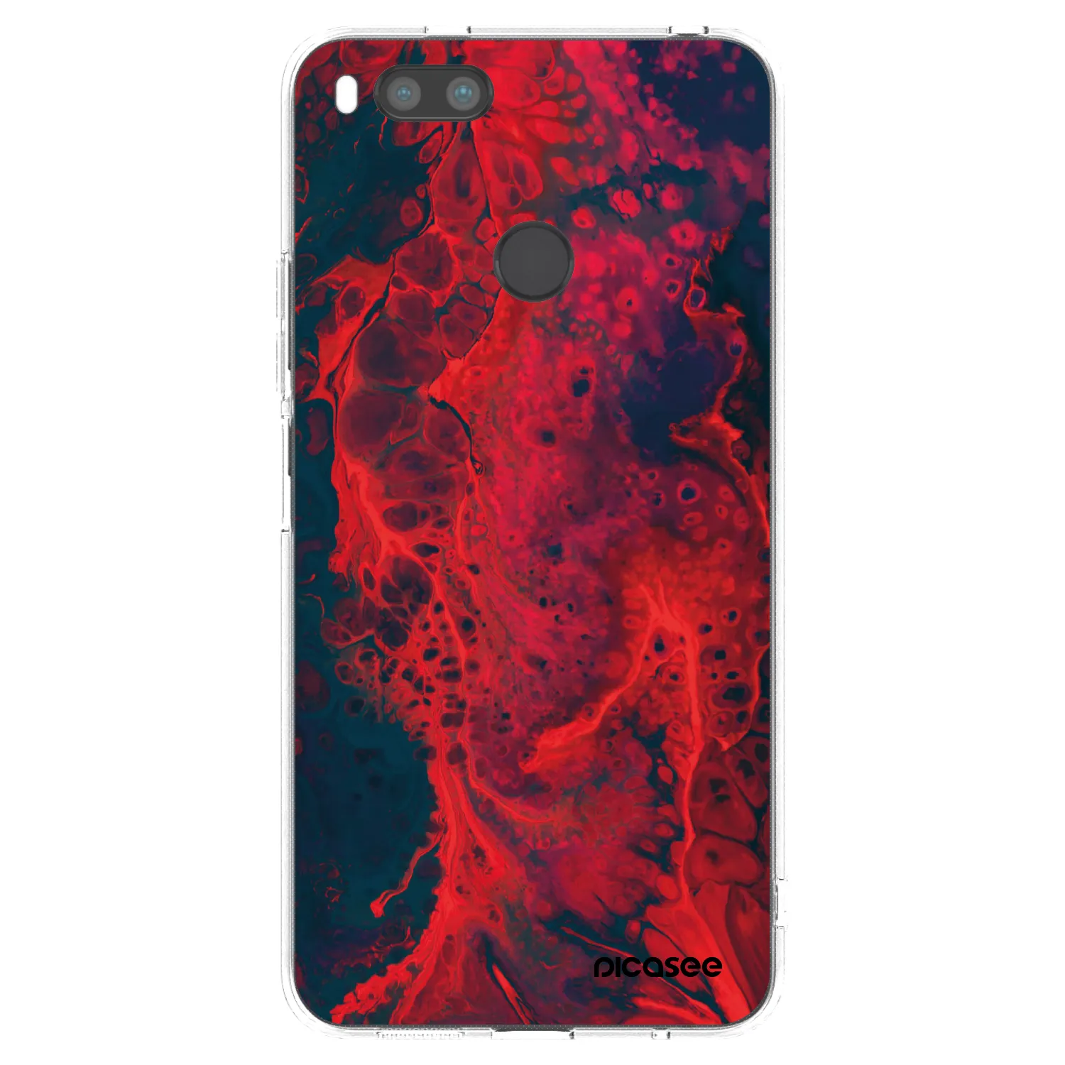Picasee silikonowe przeźroczyste etui na Xiaomi Mi A1 Global - Organic red