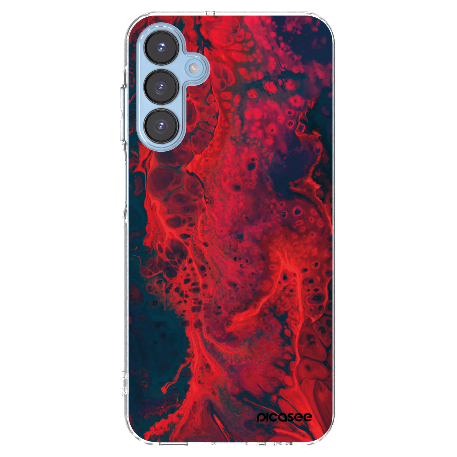 Picasee silikonowe przeźroczyste etui na Samsung Galaxy A15 A156B 5G - Organic red