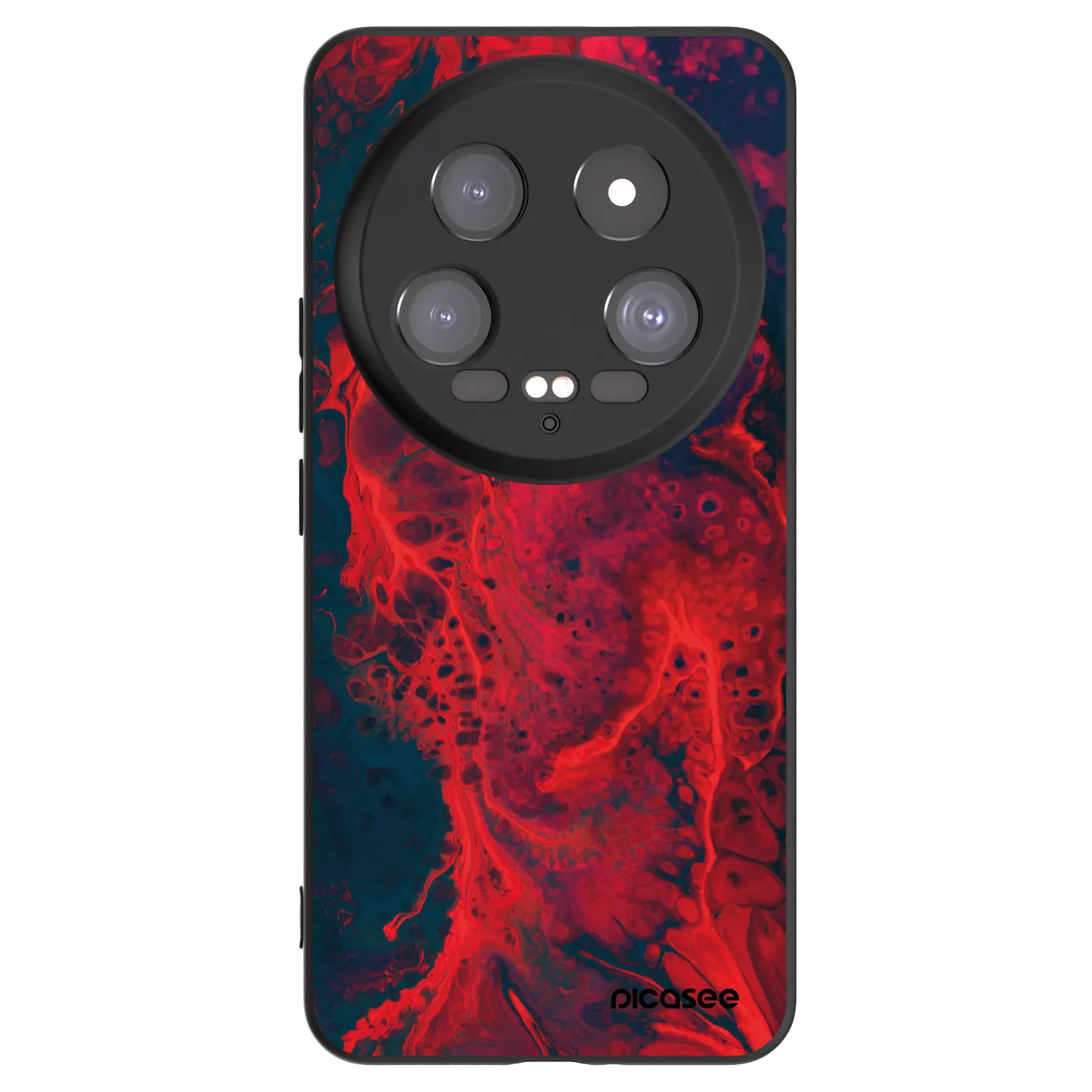 Picasee silikonowe czarne etui na Xiaomi 14 Ultra - Organic red
