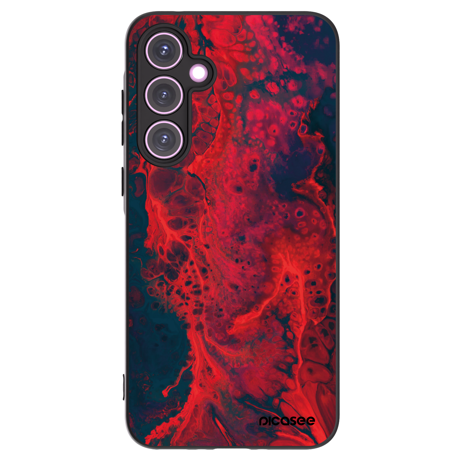 Picasee silikonowe czarne etui na Samsung Galaxy A35 5G A356B - Organic red