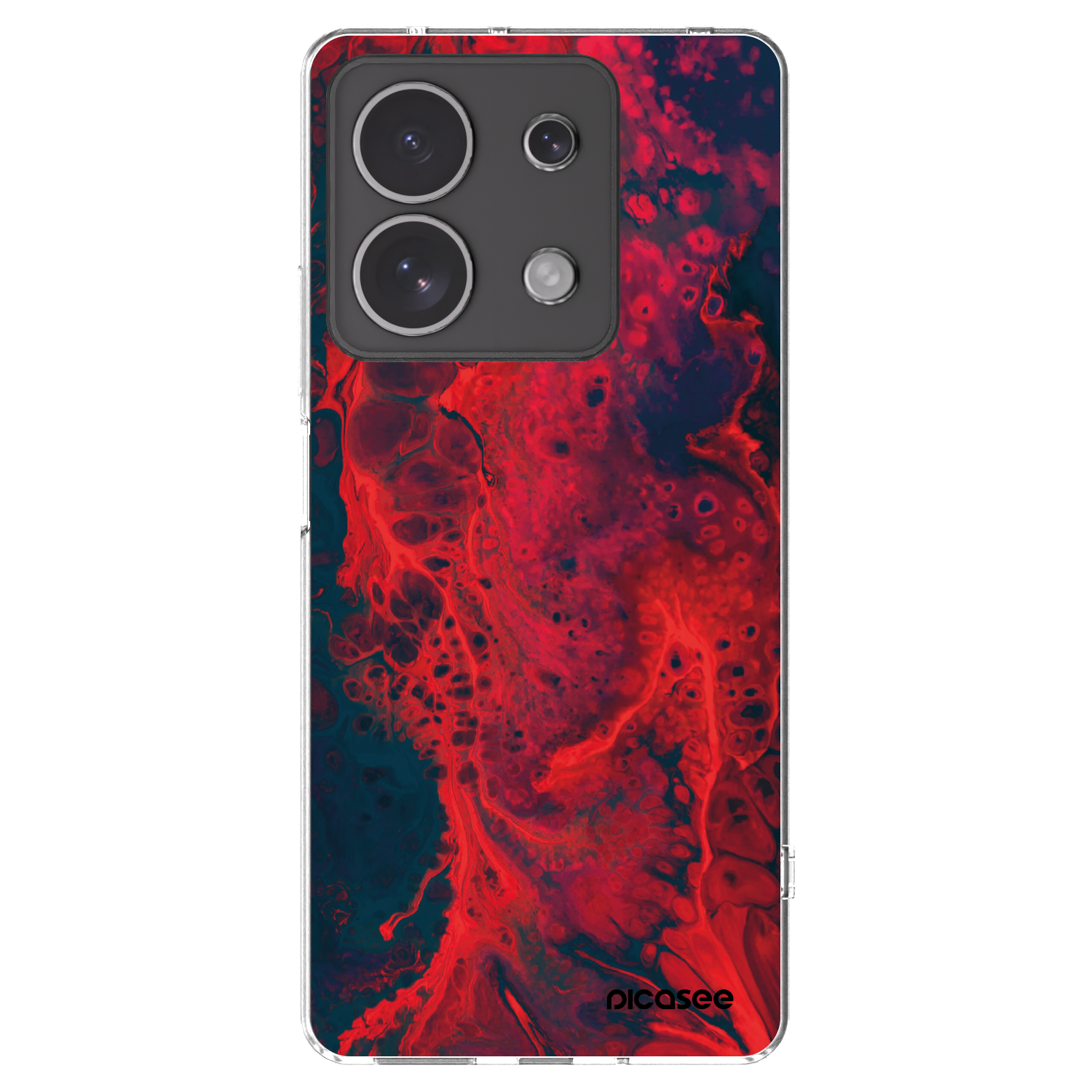 Picasee silikonowe przeźroczyste etui na Xiaomi Redmi Note 13 4G - Organic red