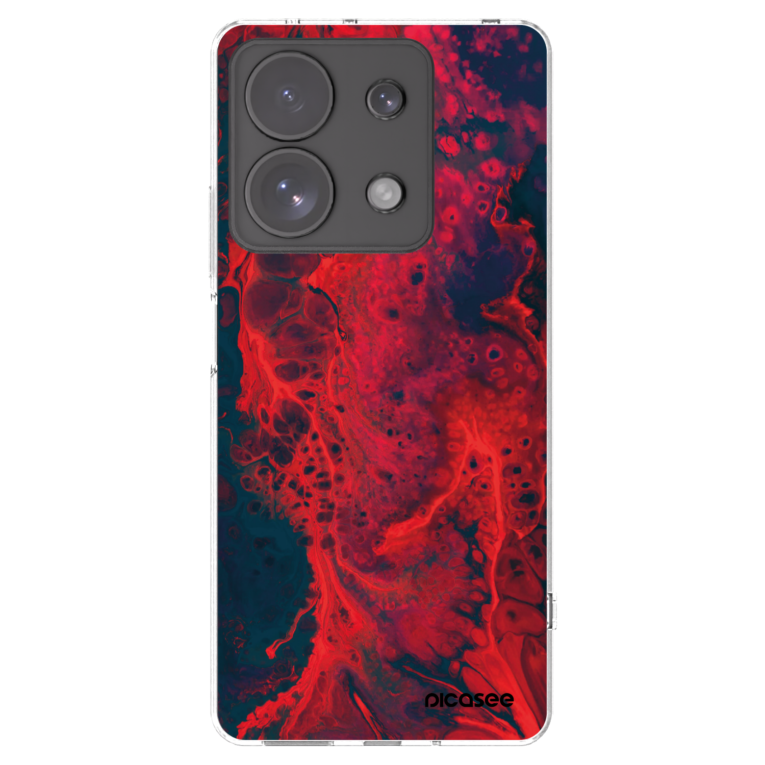 Picasee silikonowe przeźroczyste etui na Xiaomi Redmi Note 13 Pro 4G - Organic red