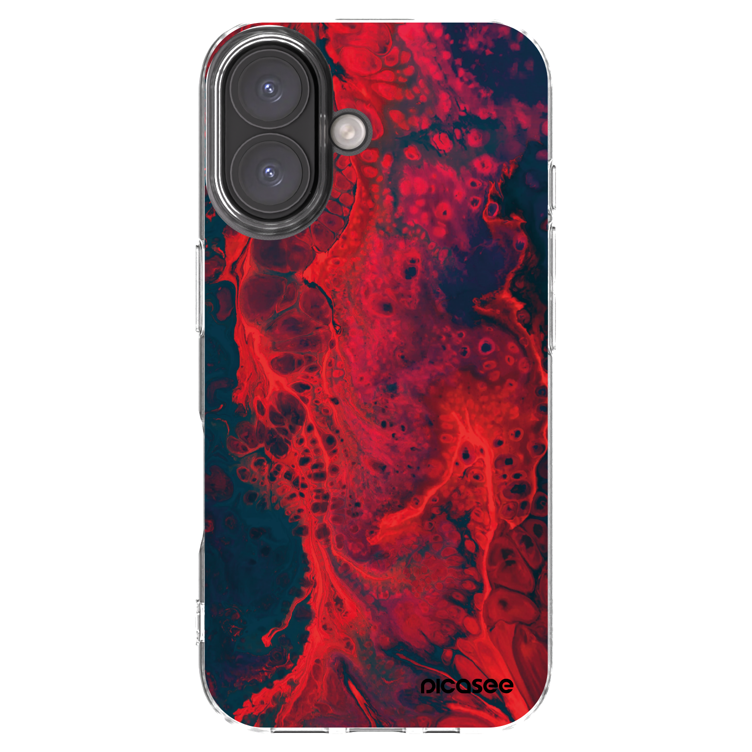 Picasee silikonowe przeźroczyste etui na Apple iPhone 16 - Organic red