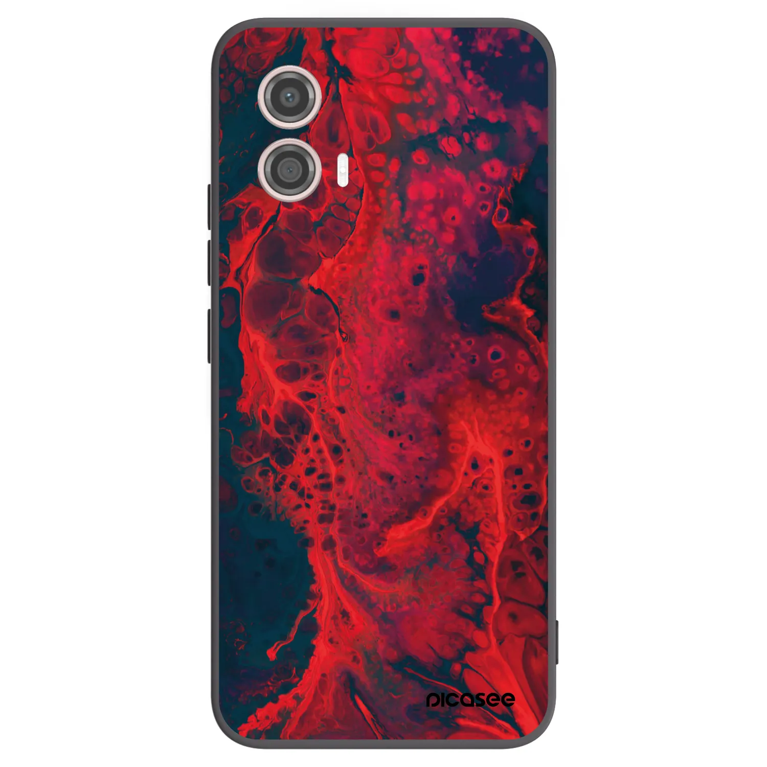 Picasee silikonowe czarne etui na Motorola Moto G53 5G - Organic red
