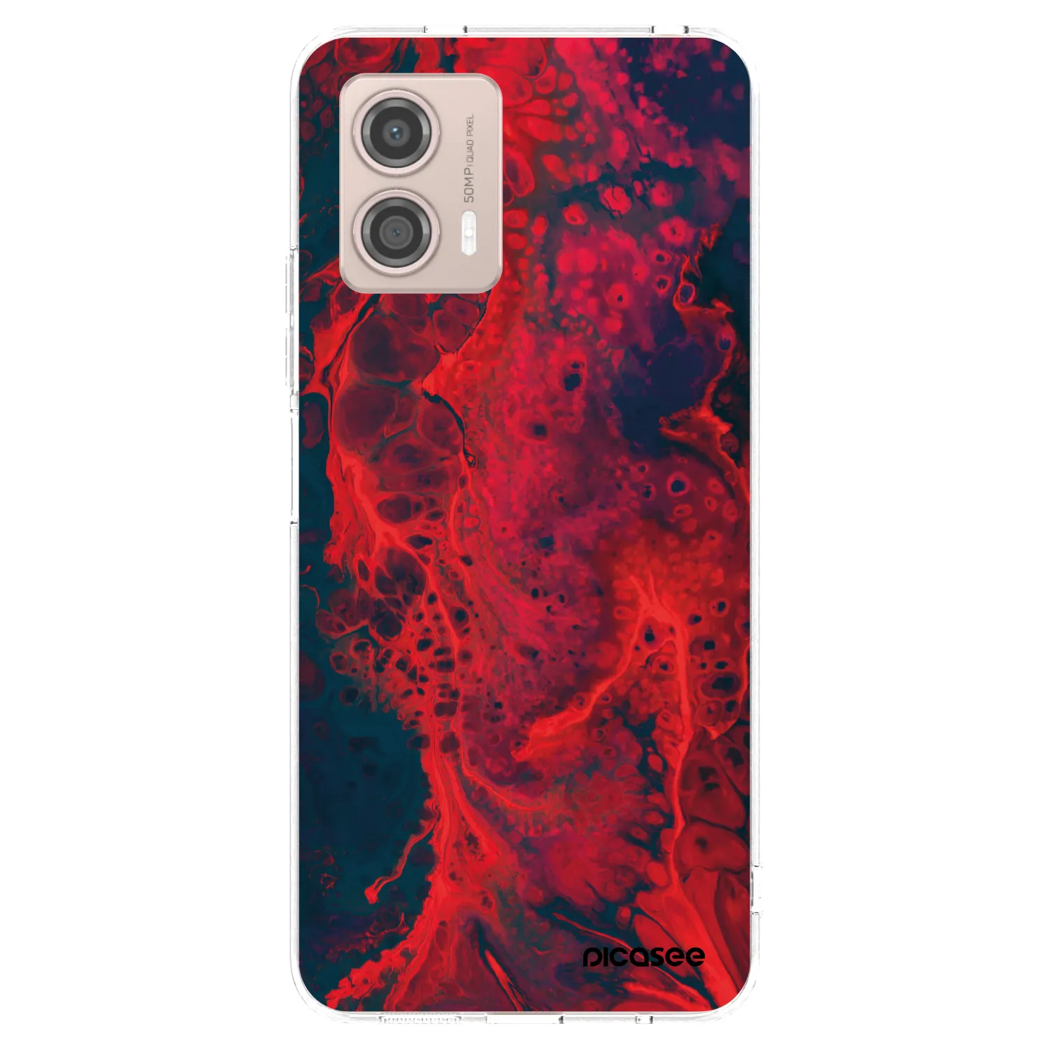 Picasee silikonowe przeźroczyste etui na Motorola Moto G53 5G - Organic red