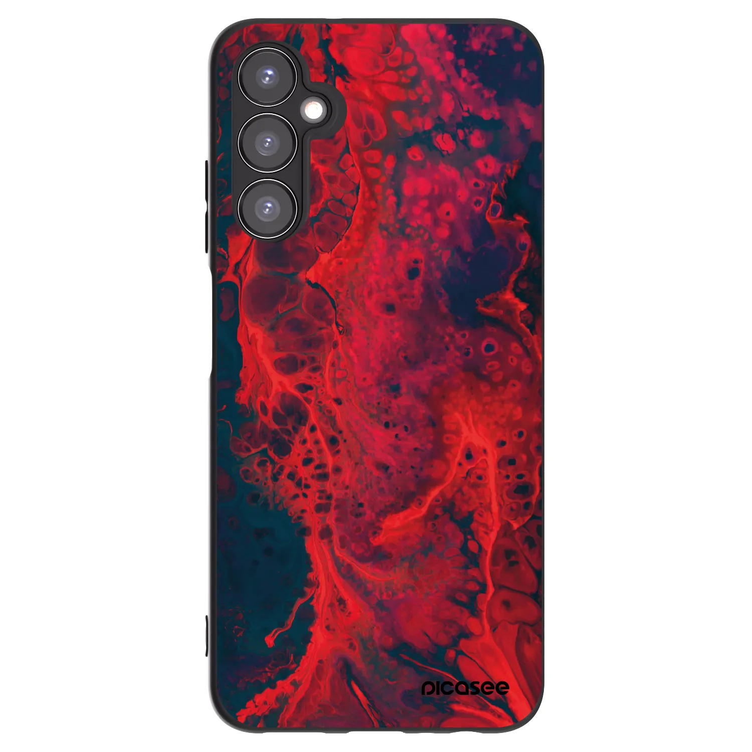 Picasee silikonowe czarne etui na Samsung Galaxy A05s A057G - Organic red