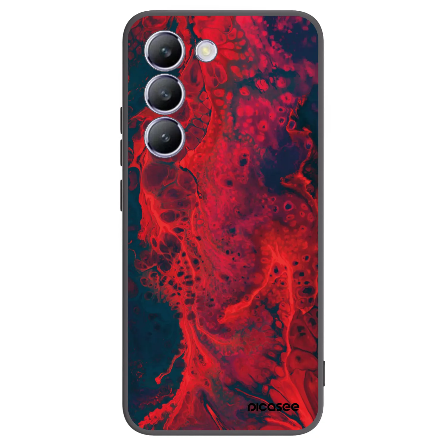 Picasee silikonowe czarne etui na Vivo V40 SE 5G - Organic red