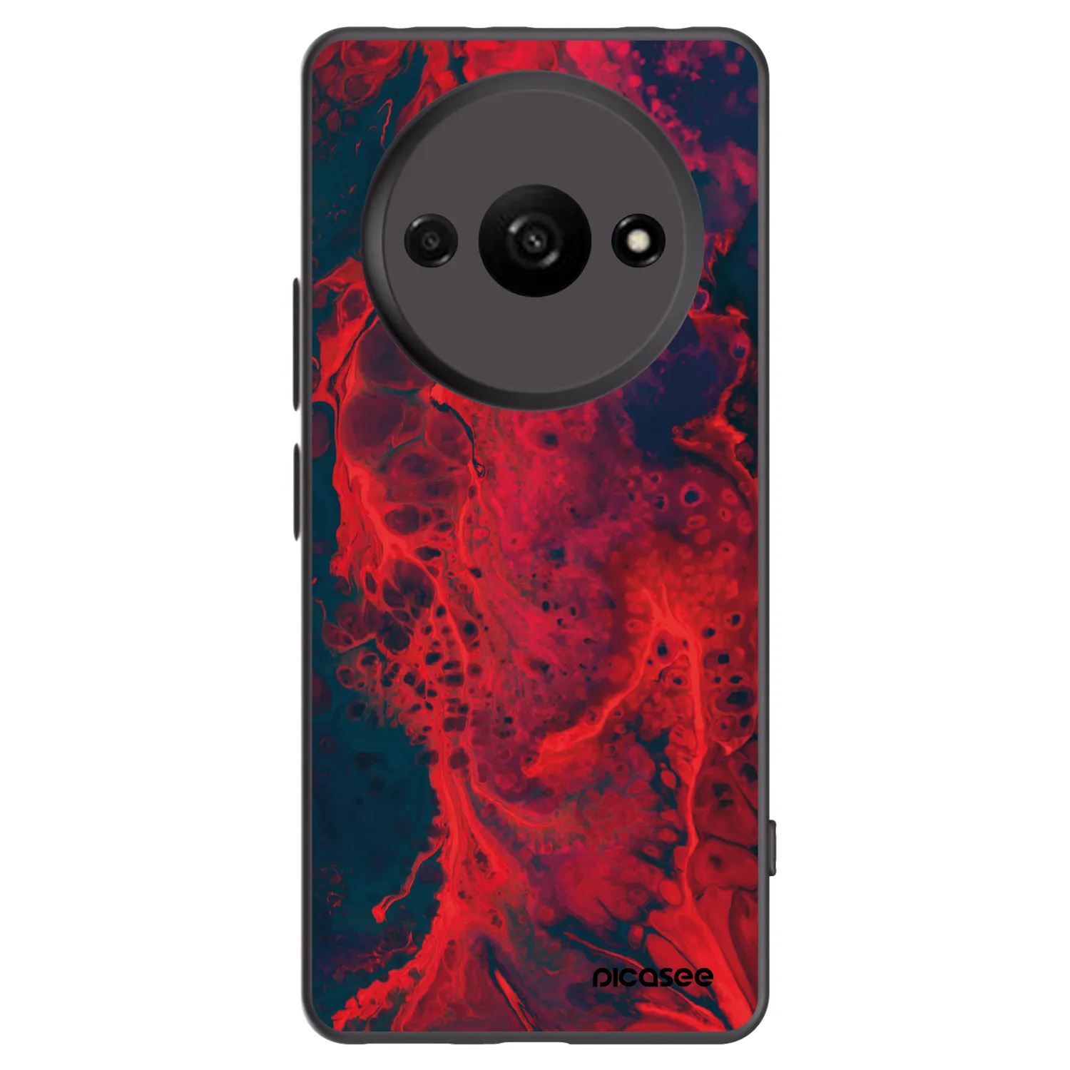Picasee silikonowe czarne etui na Xiaomi Redmi A3 - Organic red