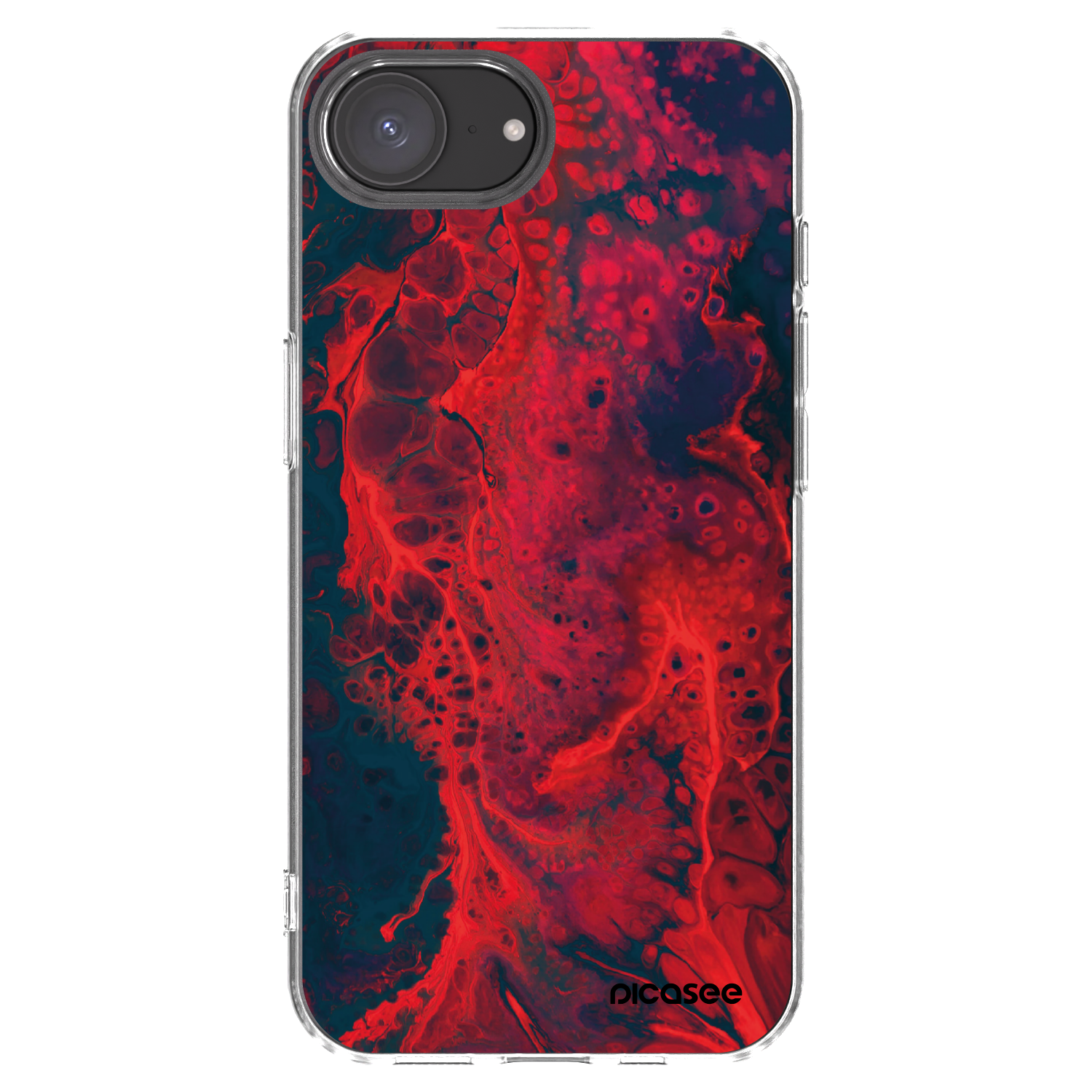 Picasee silikonowe przeźroczyste etui na Apple iPhone 16e - Organic red