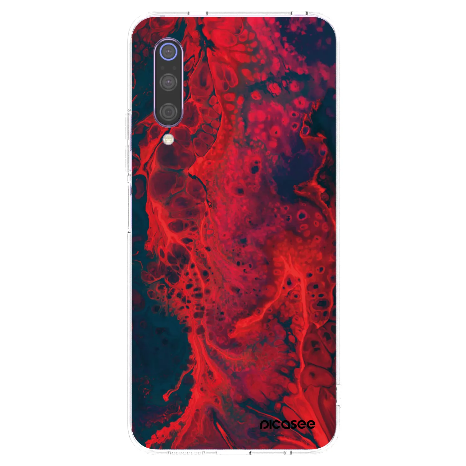 Picasee silikonowe przeźroczyste etui na Xiaomi Mi 9 - Organic red