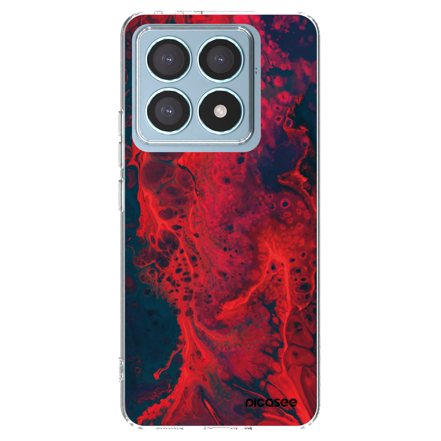 Picasee silikonowe przeźroczyste etui na Xiaomi 14T Pro - Organic red