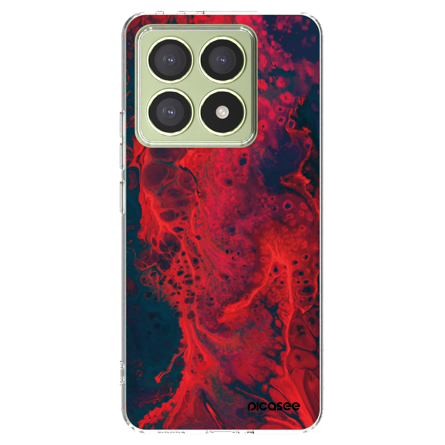 Picasee silikonowe przeźroczyste etui na Xiaomi 14T - Organic red