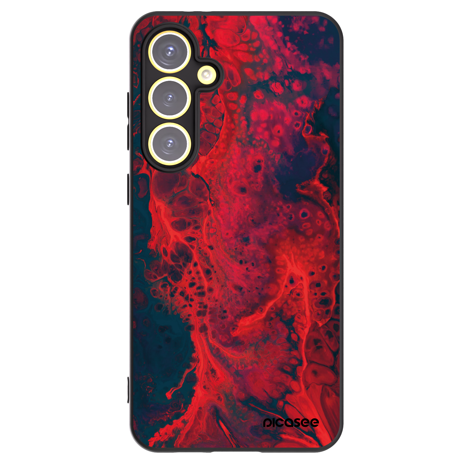 Picasee silikonowe czarne etui na Samsung Galaxy S24 FE S721B - Organic red