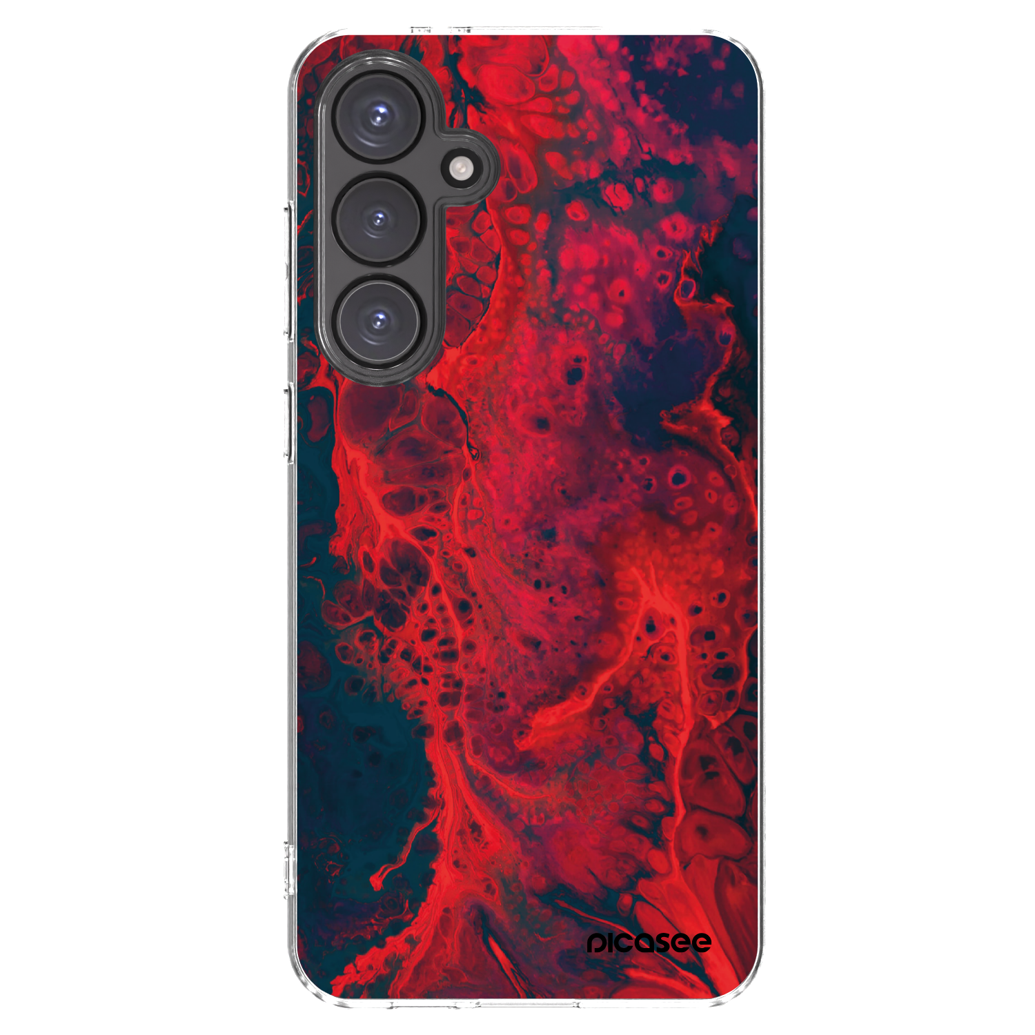 Picasee silikonowe przeźroczyste etui na Samsung Galaxy S24 FE S721B - Organic red