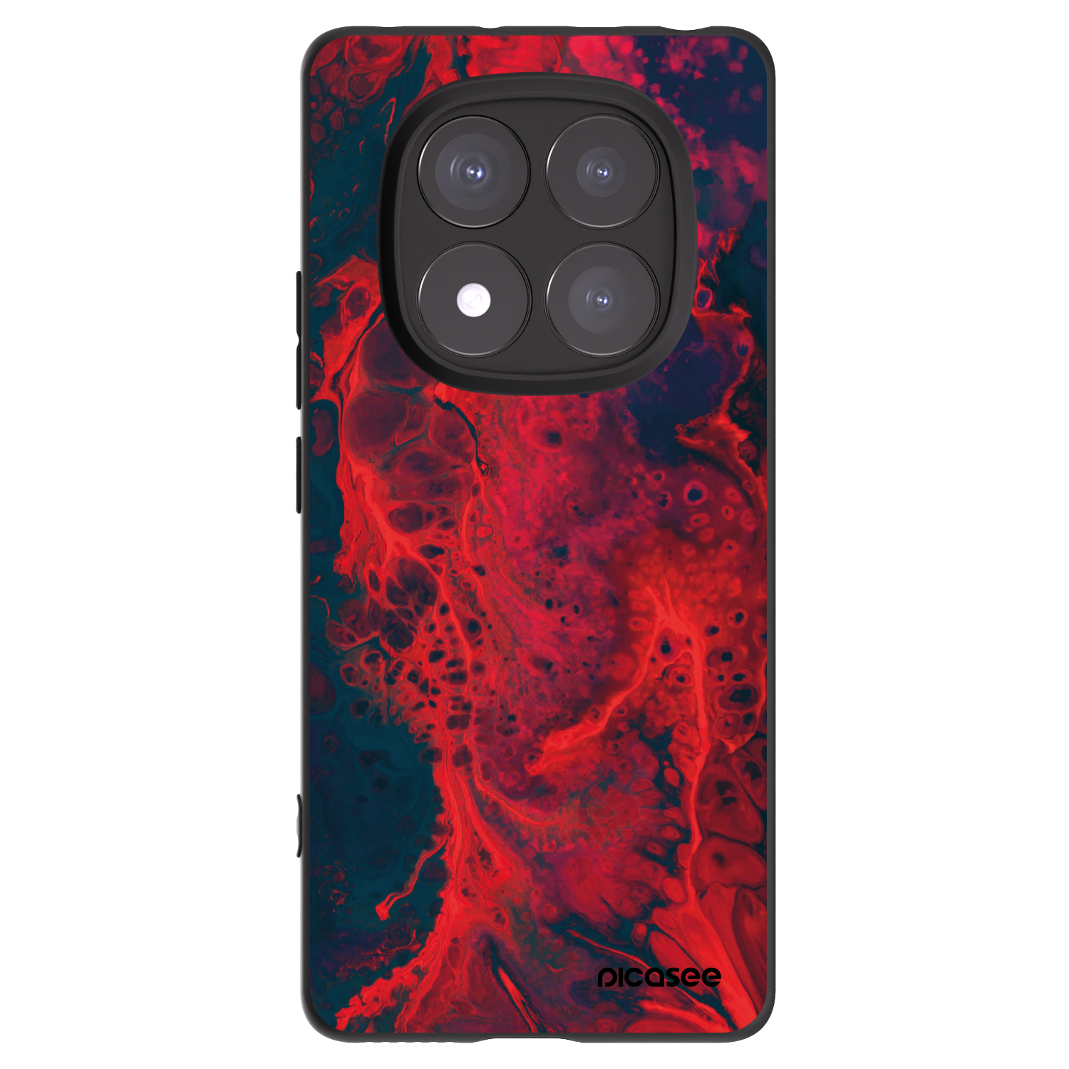 Picasee silikonowe czarne etui na Xiaomi Redmi Note 14 Pro+ 5G - Organic red